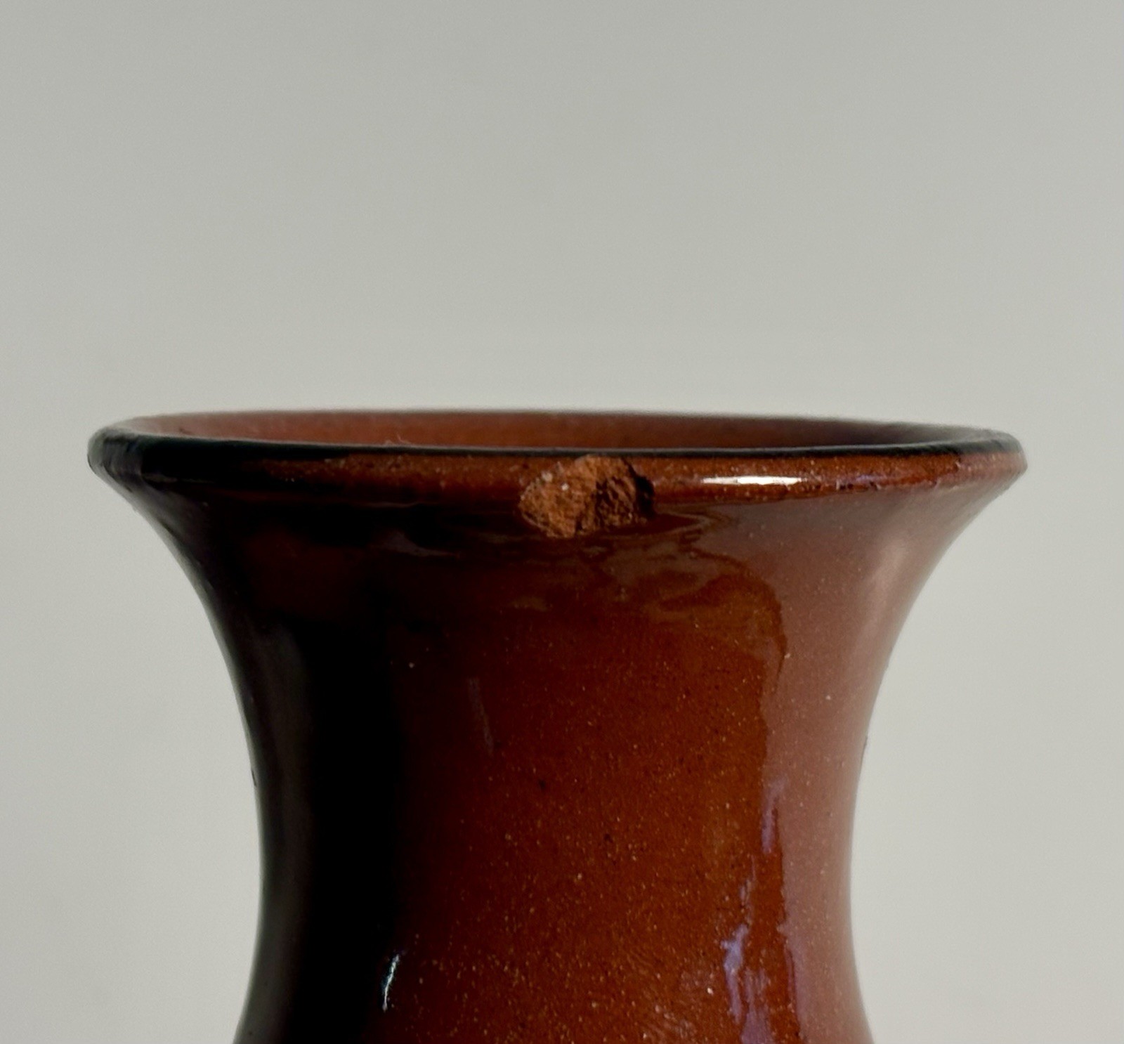 Vintage Bulgarian Troyan Redware Bud Vase Psychedelic Glaze Folk Art Pottery