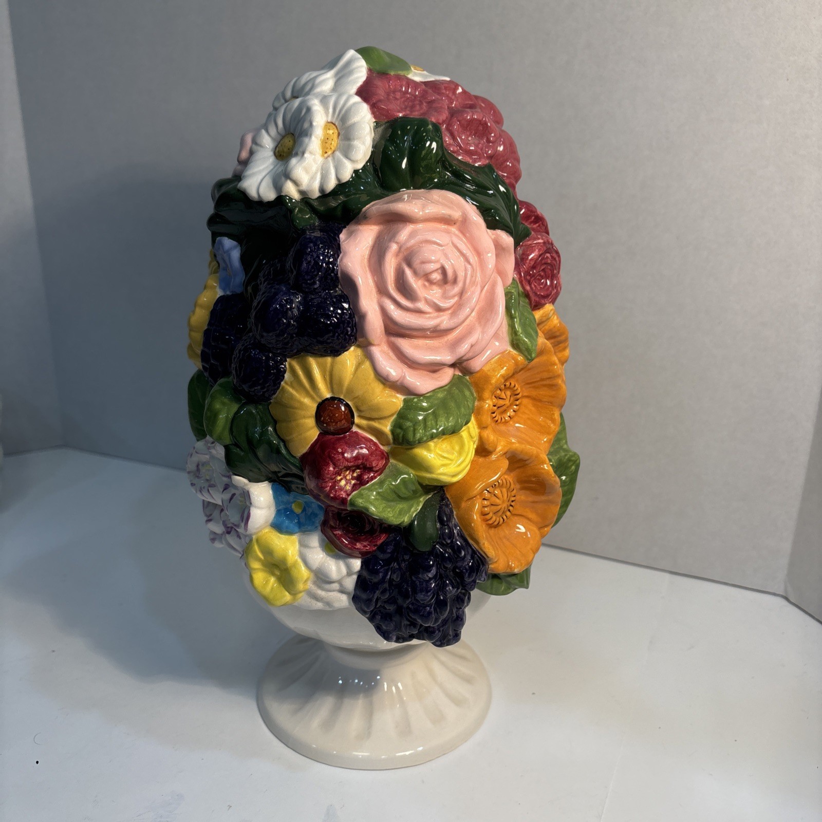 Holland Mold Vintage Ceramic Flower Vase 13” Signed By Artist and dated 1974