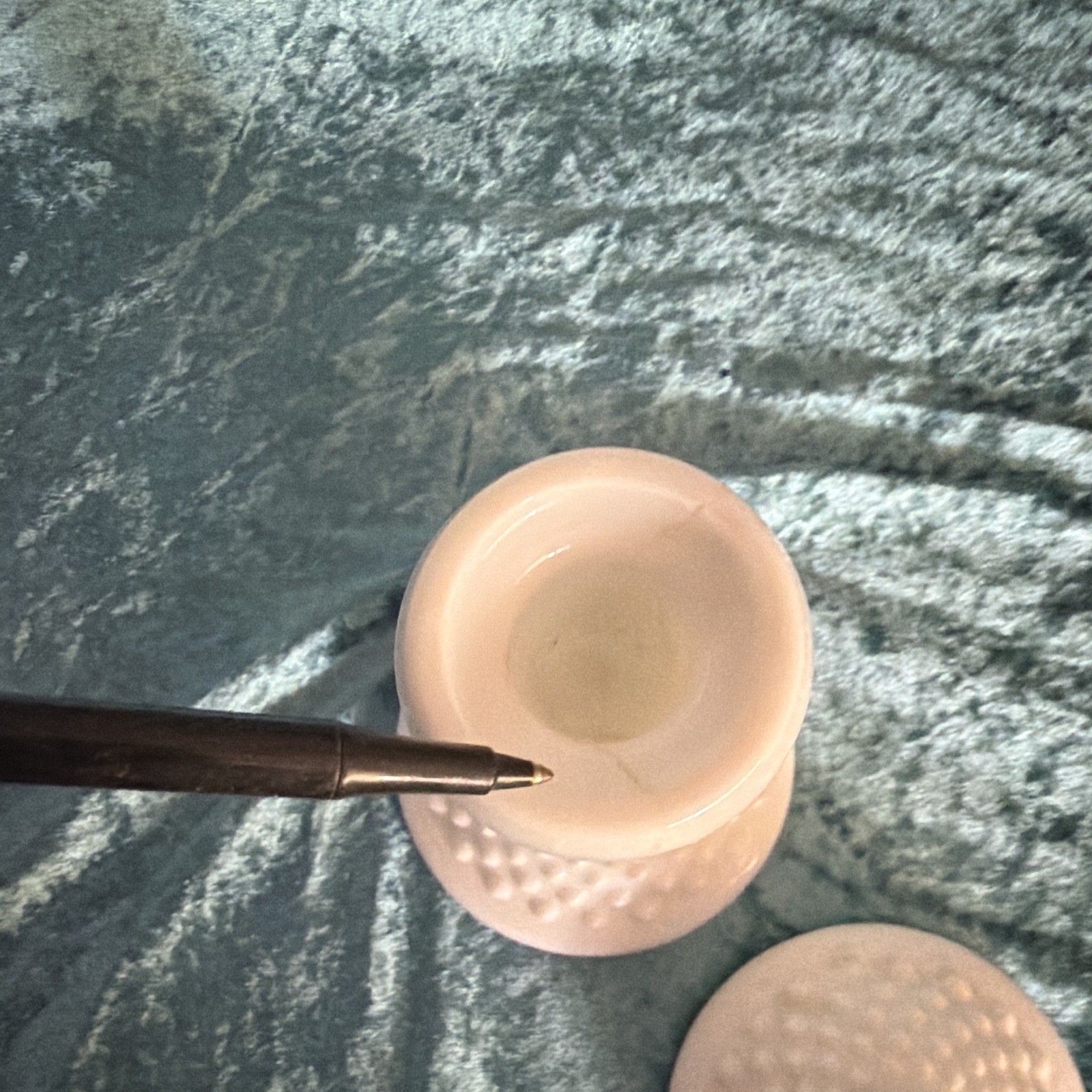 Pair/Set of 2 milk glassHobnail Textured Glass Taper/Dinner Candle Holders USA