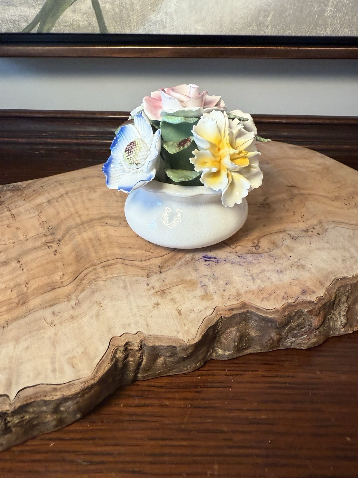 Royal Stratford Fine Bone China England Rose Flowers Basket White Pot