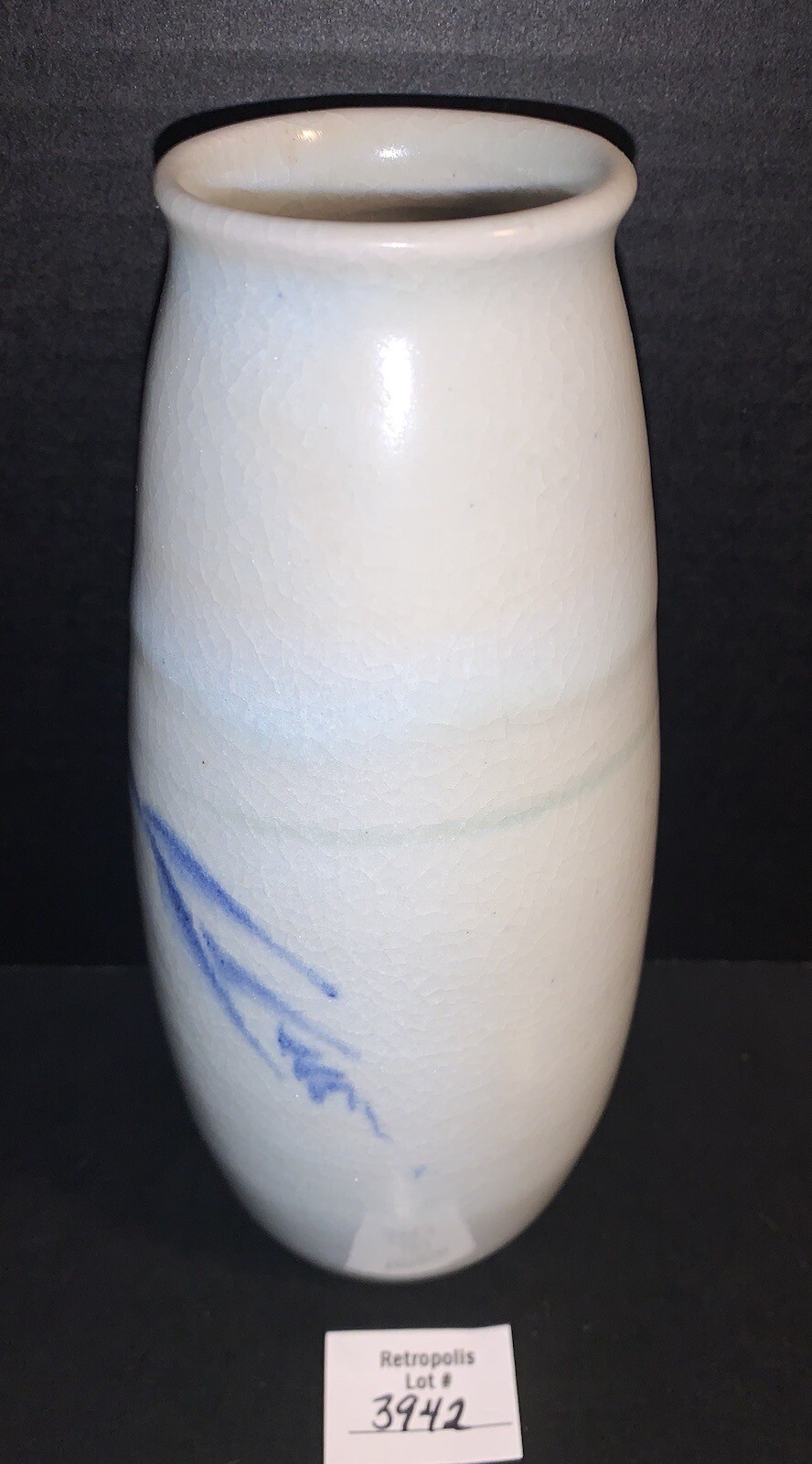 Hanlin Pottery Vase Pink & Blue Hand Thrown Contemporary