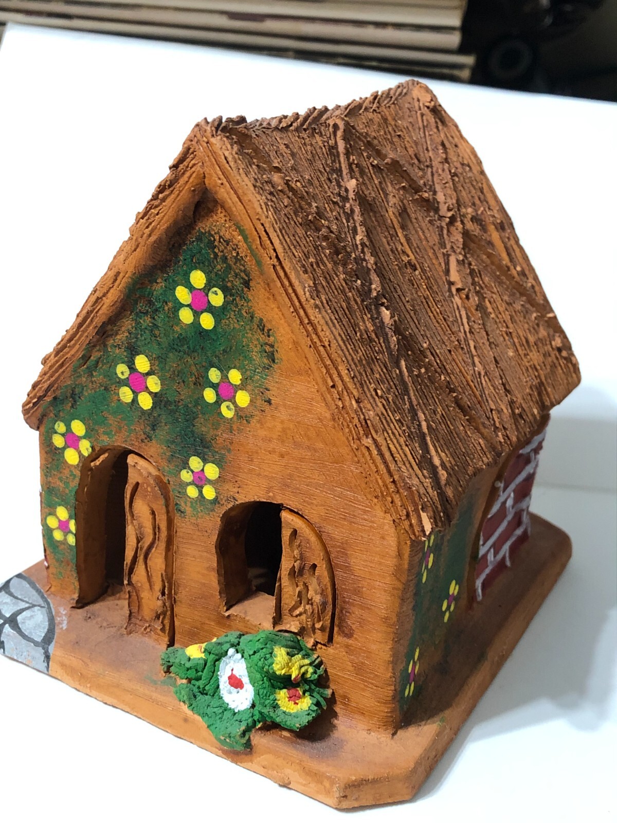 Venezuelan Handmade Handpainted Terra Cotta Pottery Village Native Home Cottage