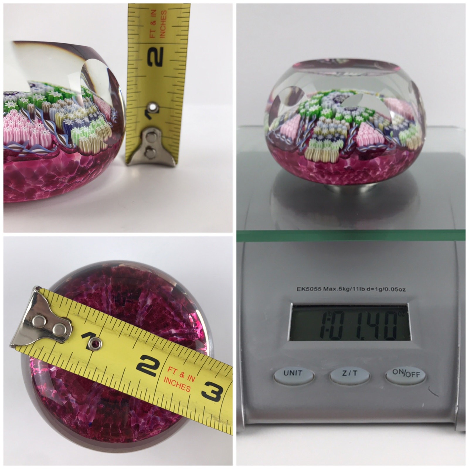 Perthshire PP33 1979 Millefiori Maltese Cross Radial Twist Faceted Paperweight