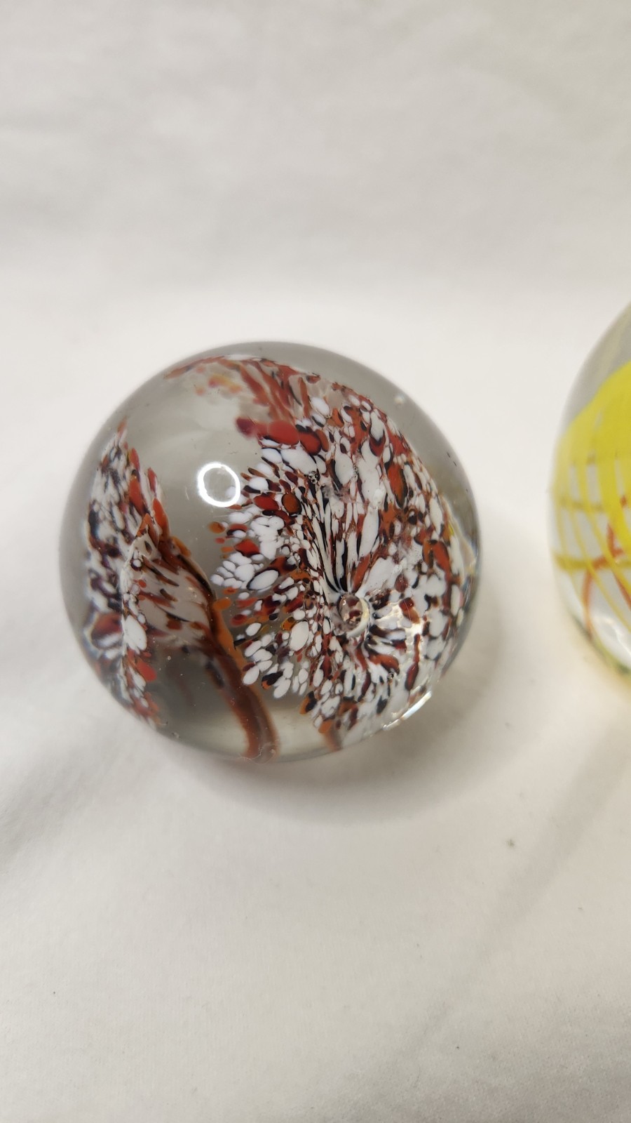Lot of 3 Art Glass Paperweights Desk Shelf Decor Collectibles