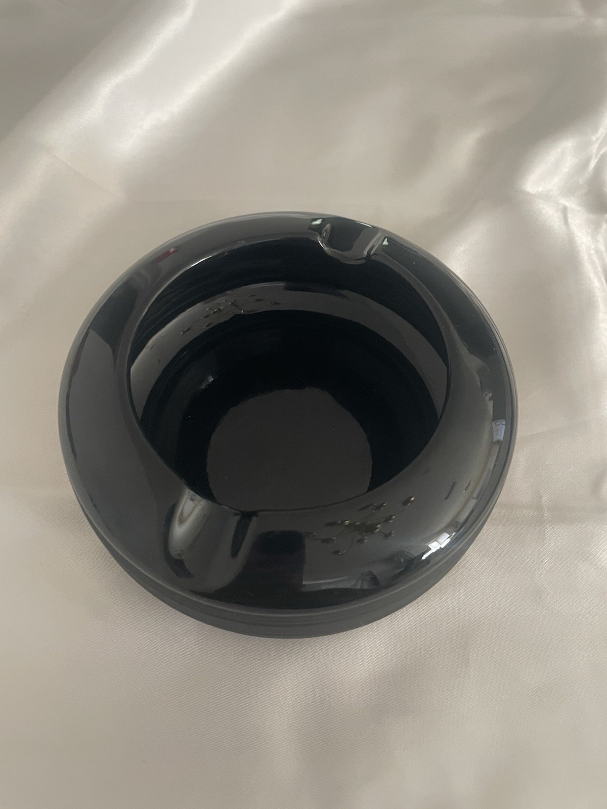 Rosenthal Porcelaine Noire BLACK Ashtray STUDIO LINE Smooth Upper Textured Lower
