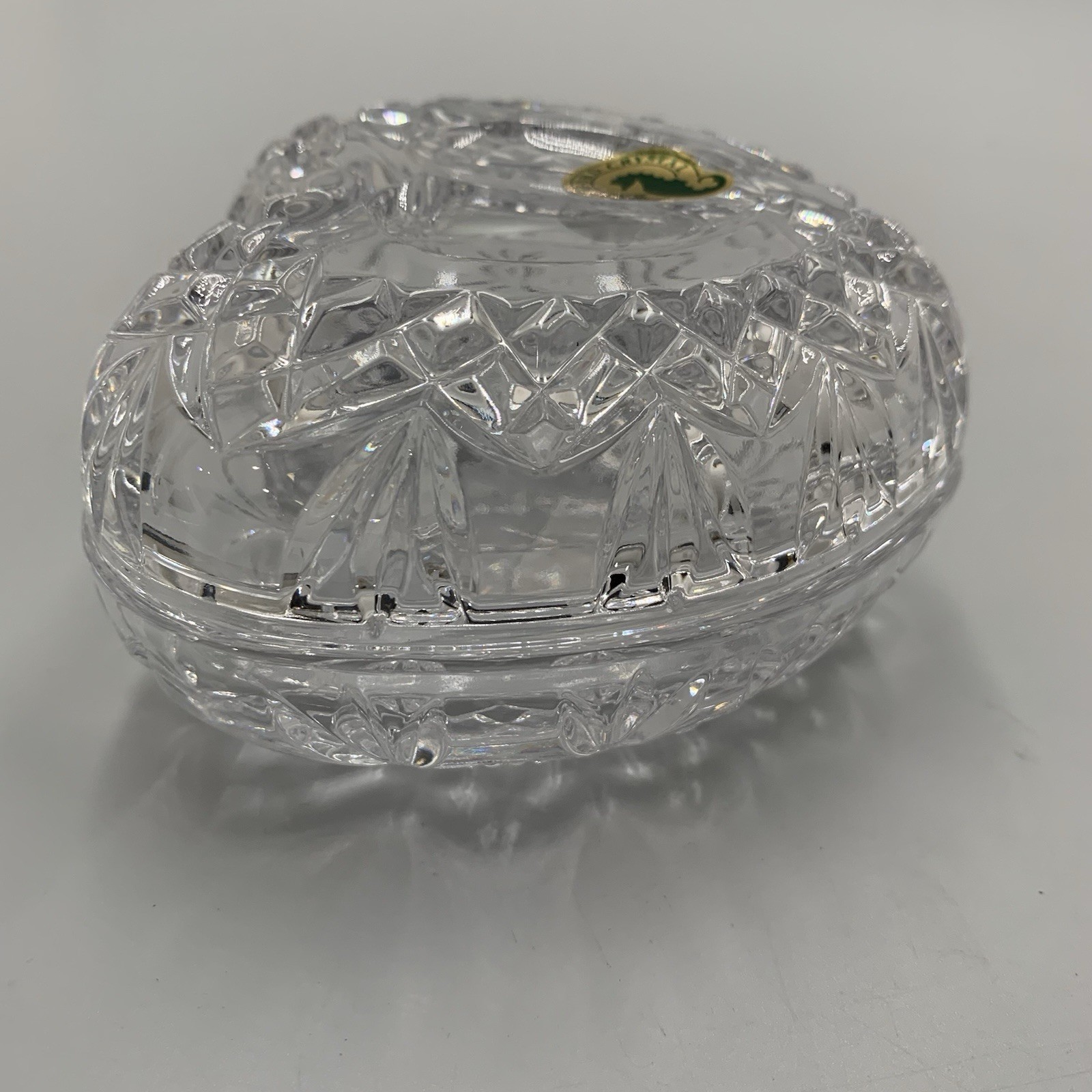 Waterford Crystal With Love Heart Shaped Covered Trinket Box NEW w/ Box