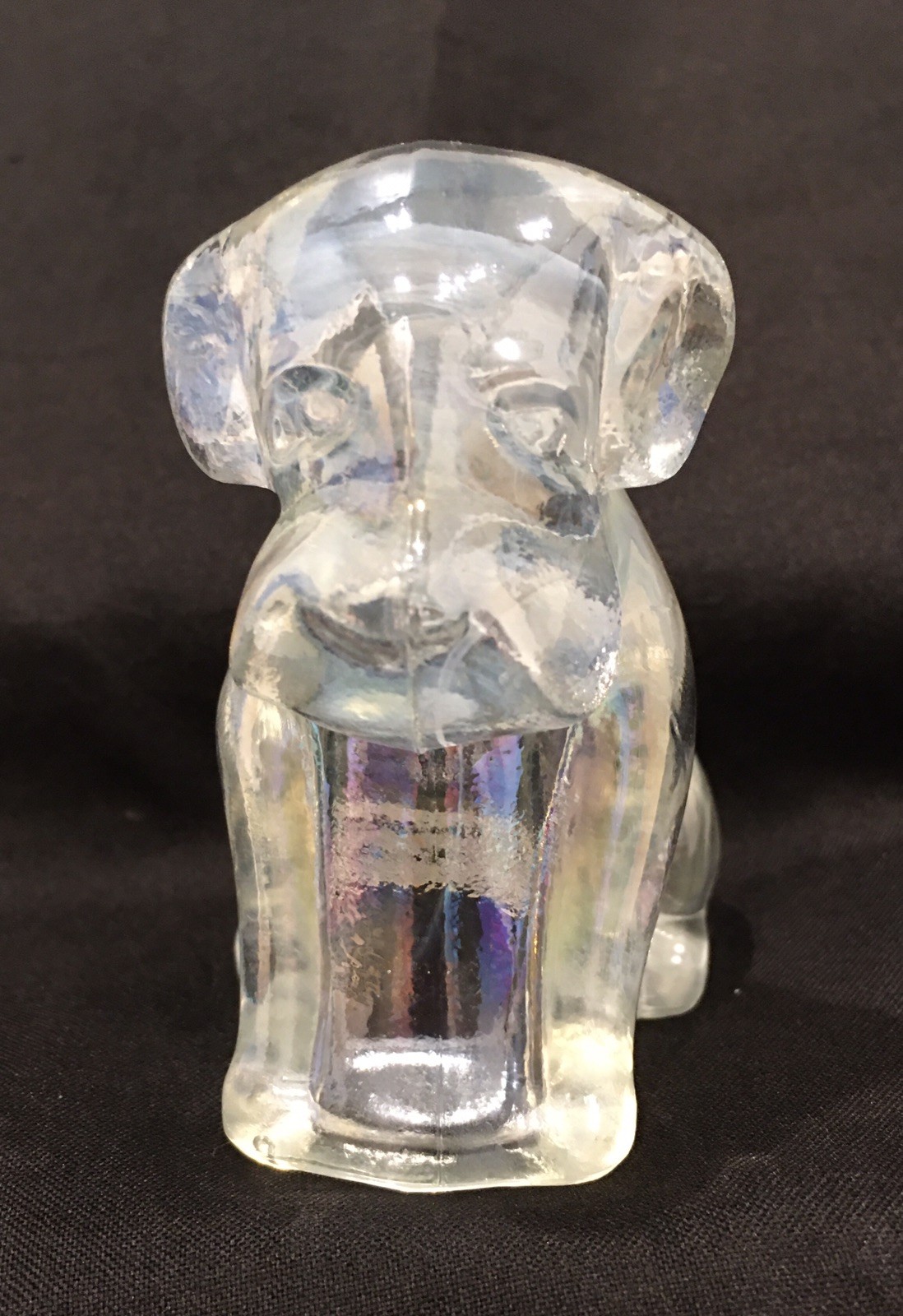 Boyd’s Crystal Art Glass’s Pooche The Dog, #167, March Carnival, UV Pos ~Glows