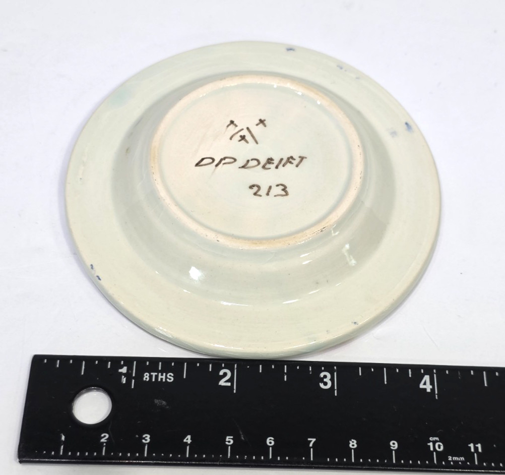 Delftse Pauw Delft Pottery Floral Ashtray Trinket Dish DP Delft 4″ NETHERLANDS