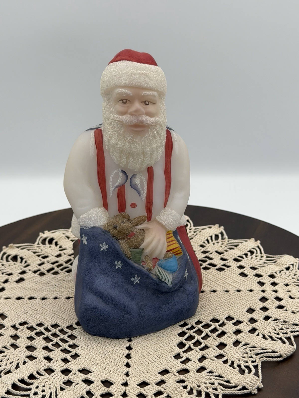 Fenton Santa Claus Hand Painted Red, White & Blue USA Patriotic #281 D. Barbour