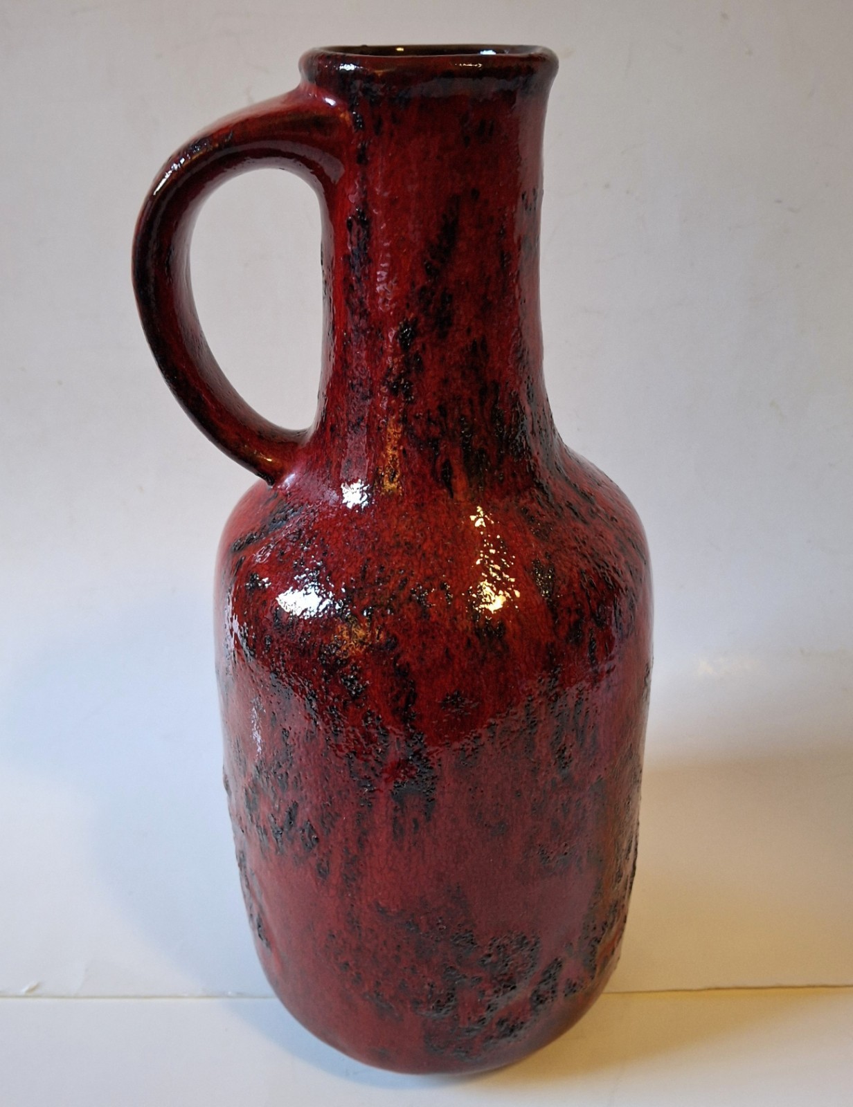 4 German 1960s Mid Century Modern GRAFLICH ORTENBURG Lava Glaze Art Pottery Vase