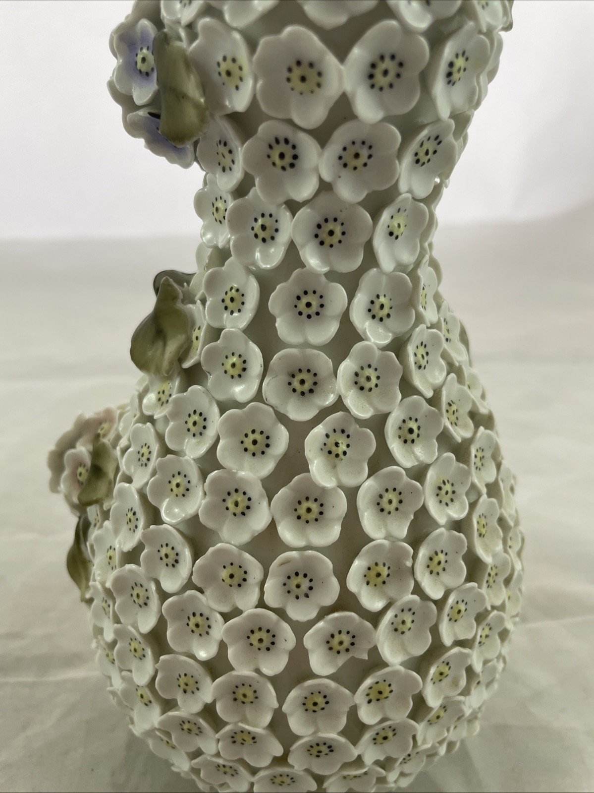 Antique Meissen Style Snowball Schneeballen Flower Perfume Bottle Vanity Cologne