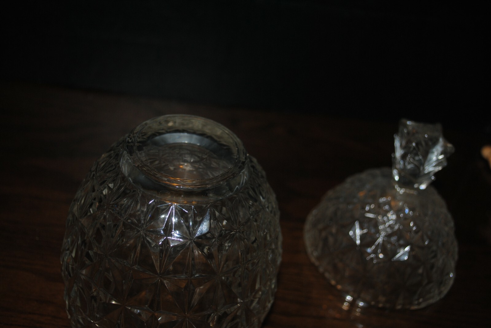 Molded Glass Pineapple about 8 1/2 inches tall and about 4 inches wide