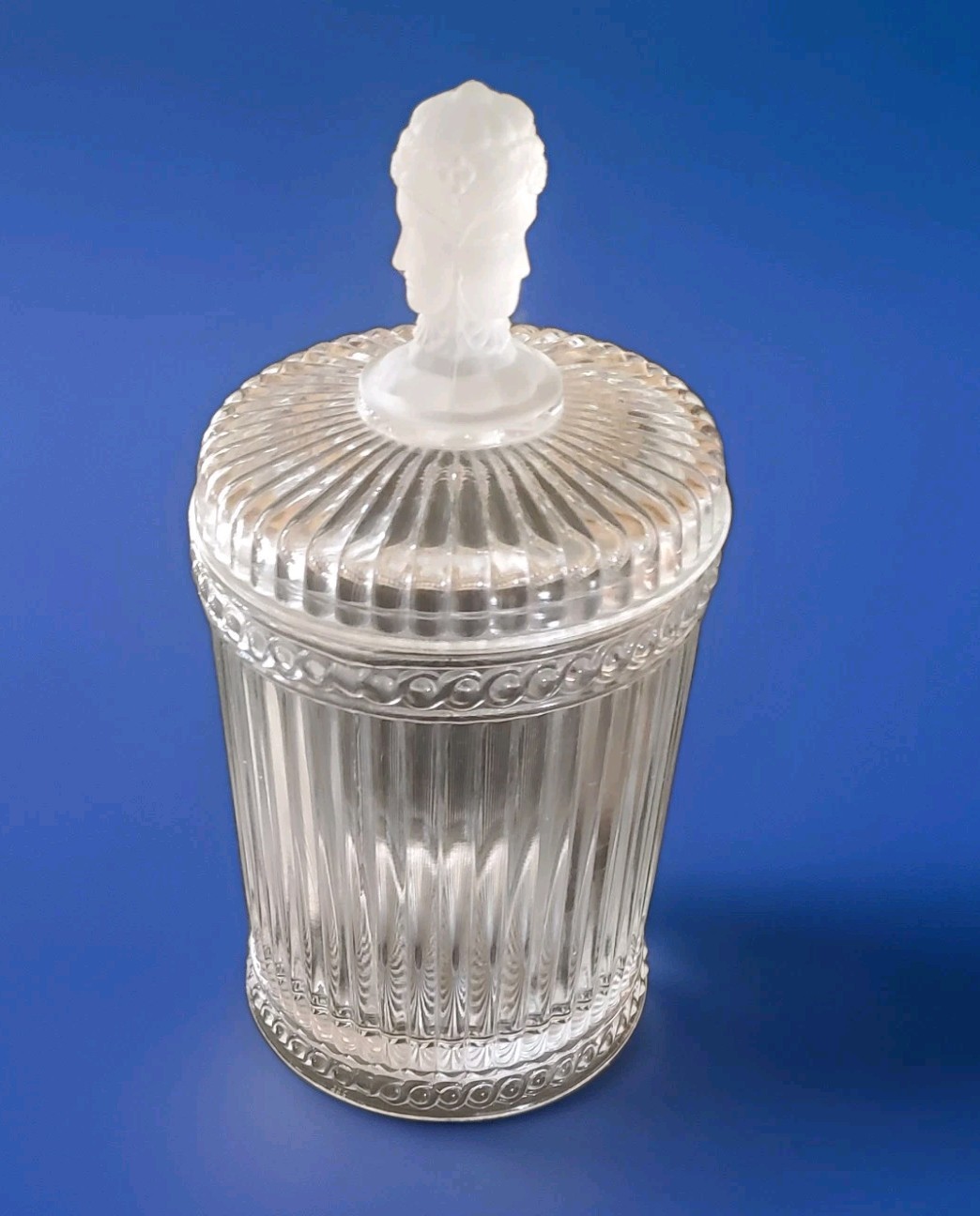 Vintage Three-Faces Glass Biscuit/Cookie Jar Metropolitan Museum Of Art MMA