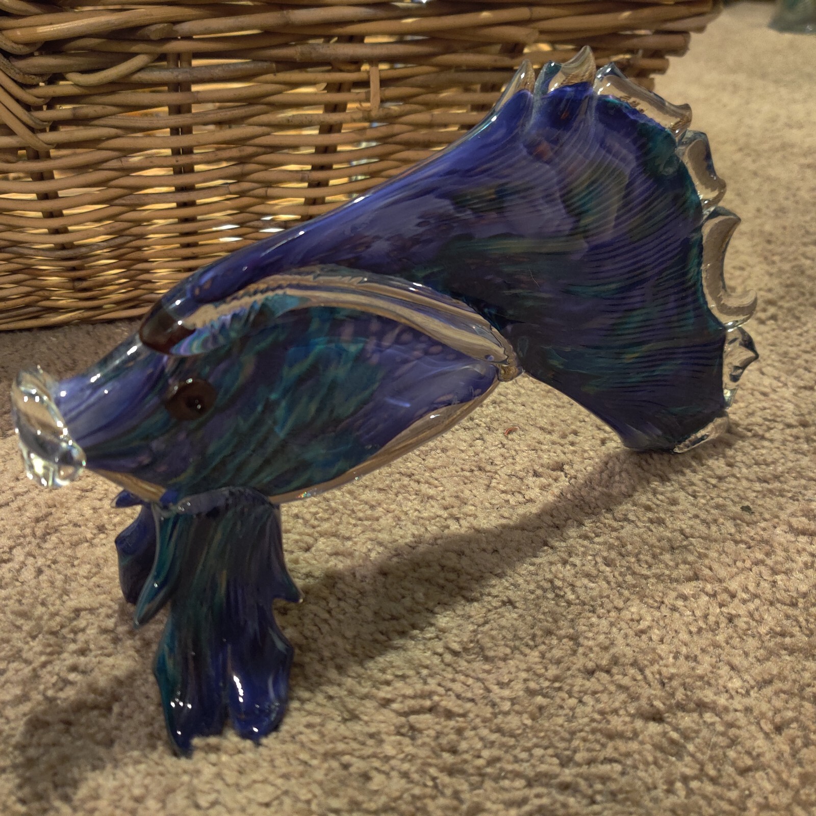 Diane Lowery Blue Art Glass Fish-11 in-Signed Piece