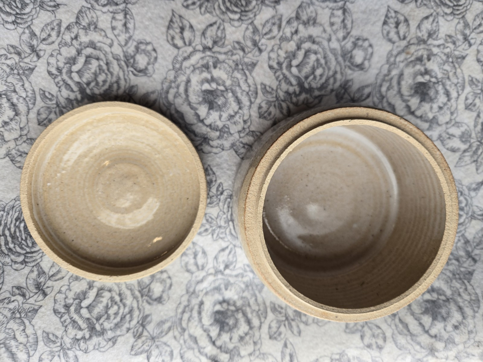 Pottery container with lid Decorative Container Brown Natural