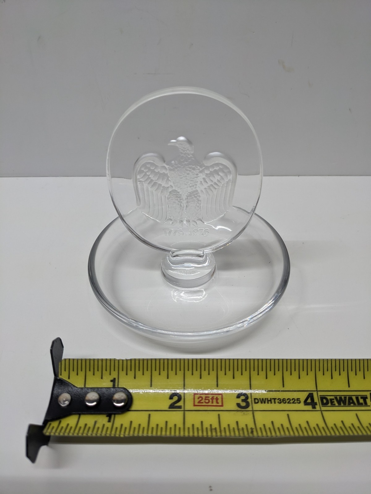 Lalique Ring Jewelry Trinket Dish Dresser Tray Eagle Bicentennial 1776-1976