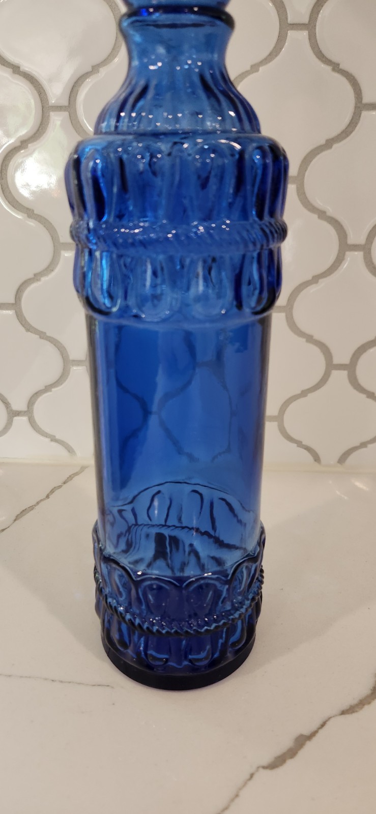 Vintage Cobalt Blue Decorative Bottle