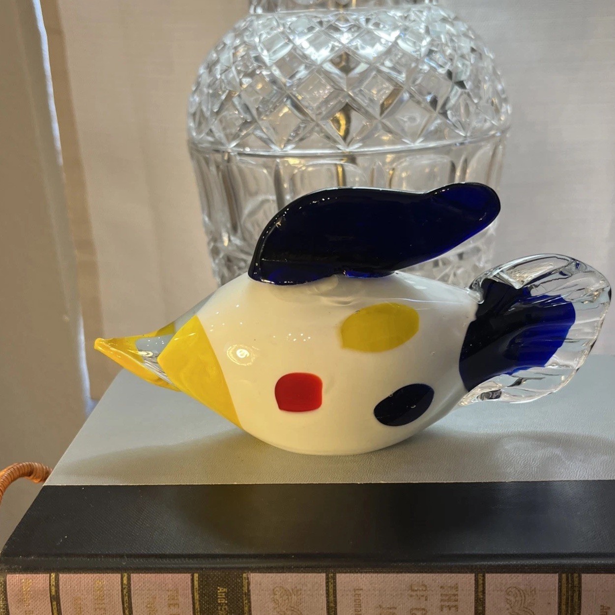 Vintage Leonardo Glass Fish Paperweight