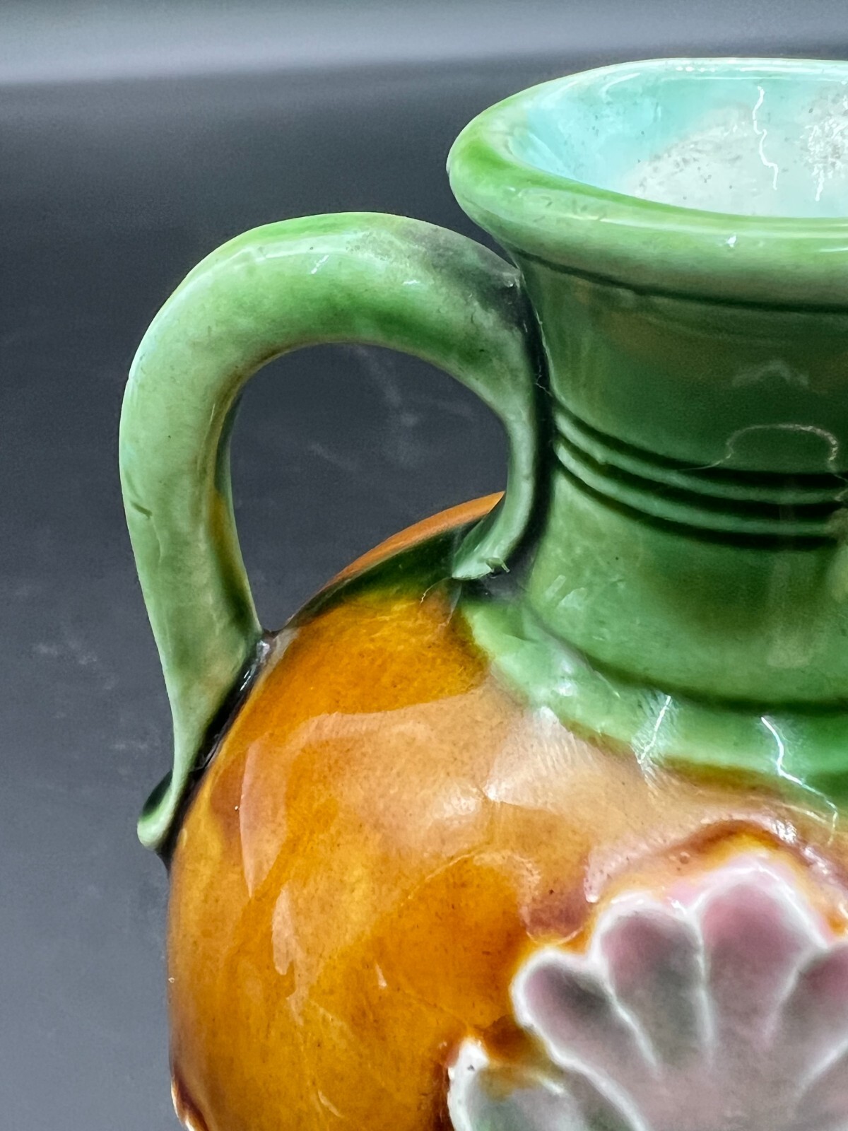 Continental Majolica Flower Bud Vase