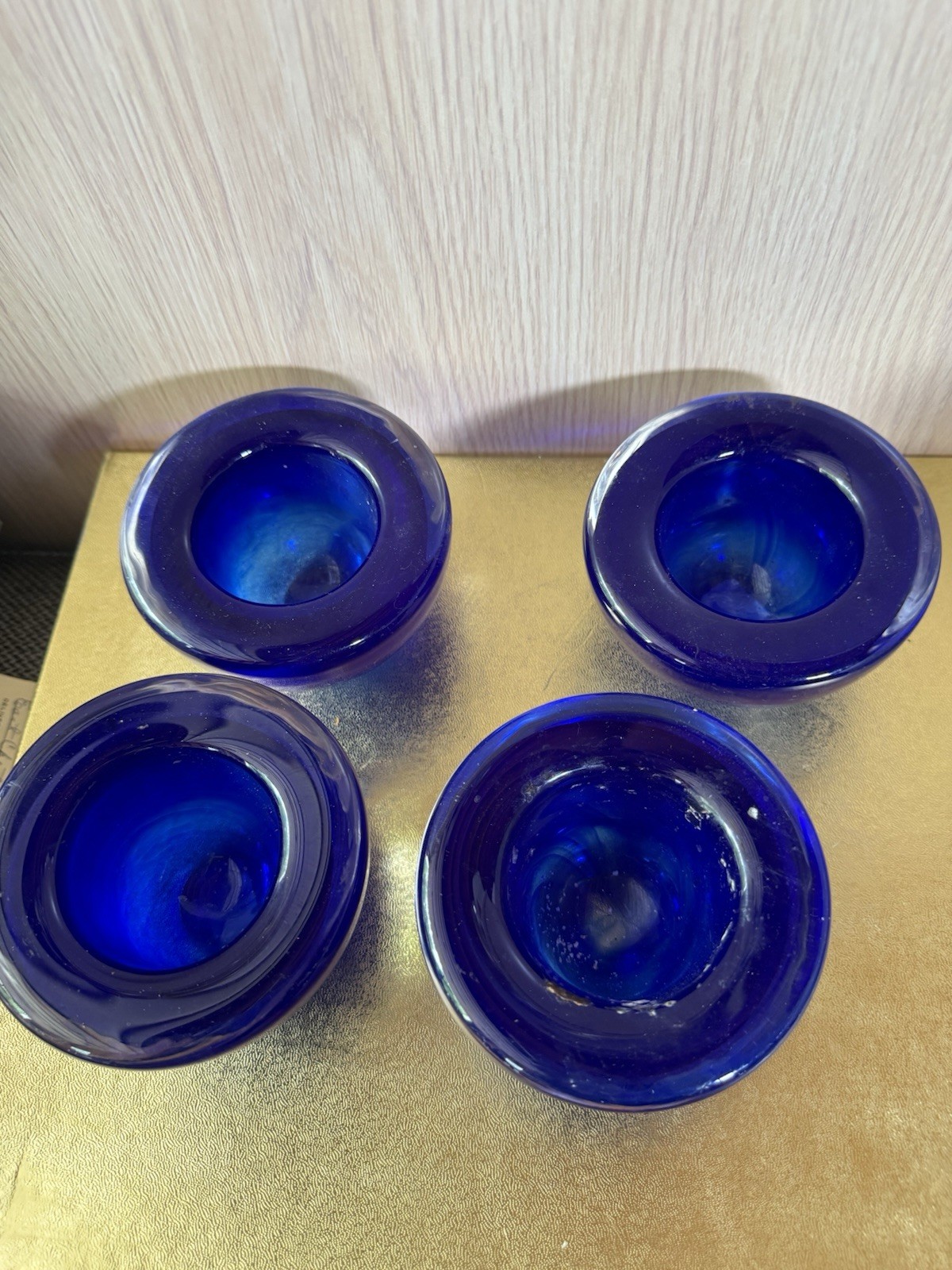 Mikasa Mallory Cobalt Candle Holder Votive. Made In CZECH REPUBLIC. Lot Of 4