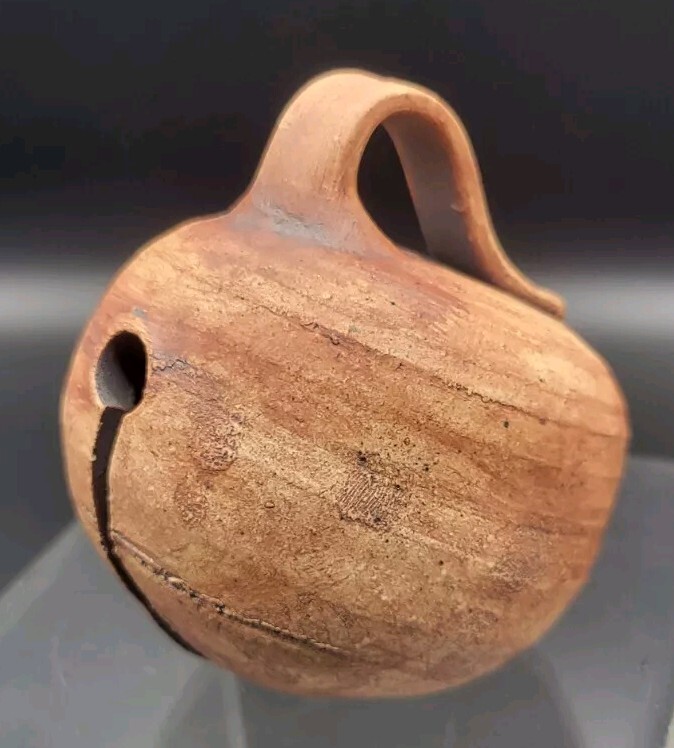 Vintage Art Pottery Sleigh Bell ~ Approx. 3 in, Lovely Tone, Handmade, Unmarked