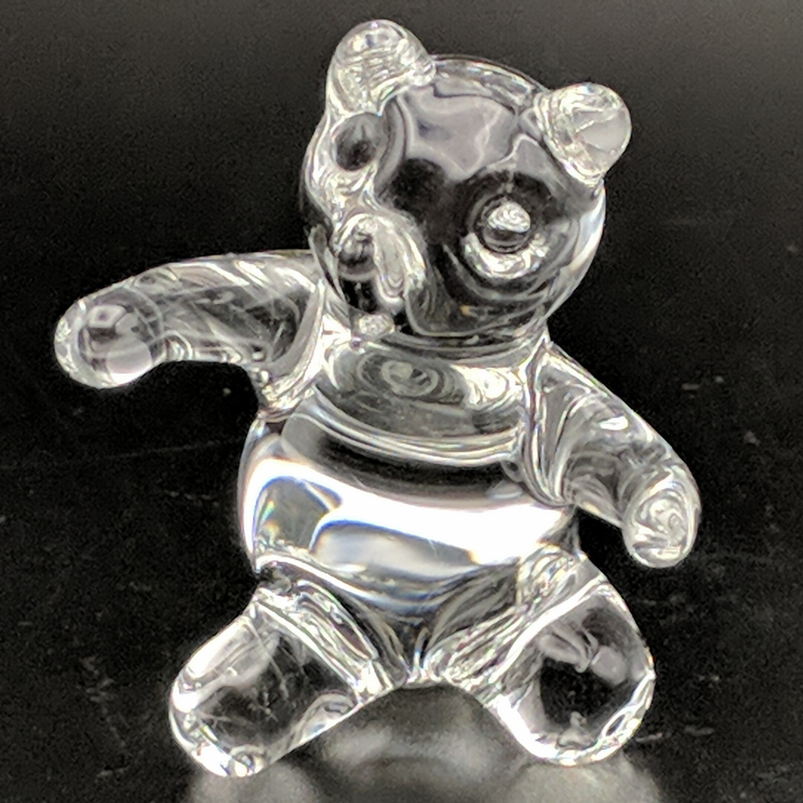 Clear Art Glass Koala Bears Mother & 2 Babies Children Figurines Set of 3