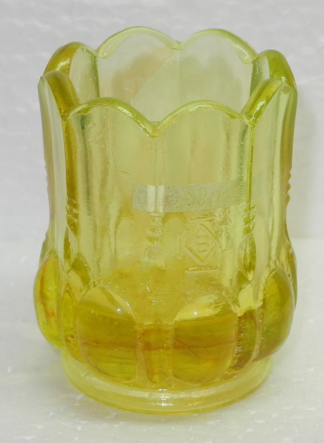 Boyd Glass Beaded Oval Toothpick Orange Glow 2012 (glows under black light)