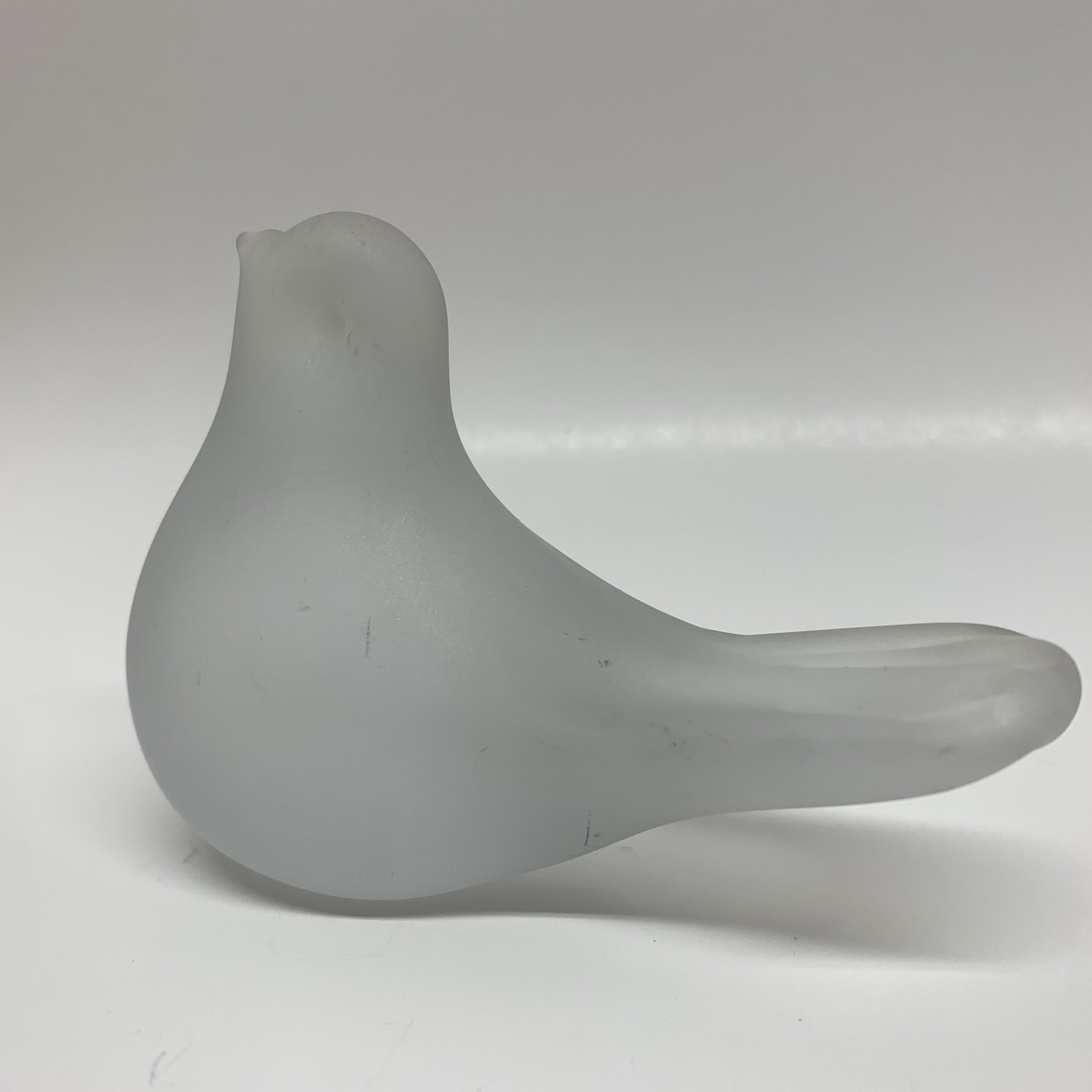 VTG Frosted Satin Art Glass Dove Bird Figurine Paperweight Approx 2 3/4” High