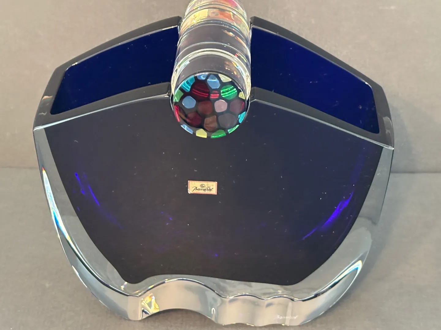 Baccarat Crystal Oceanie Vase Millefiori Cylindrical Stopper Flower Vase