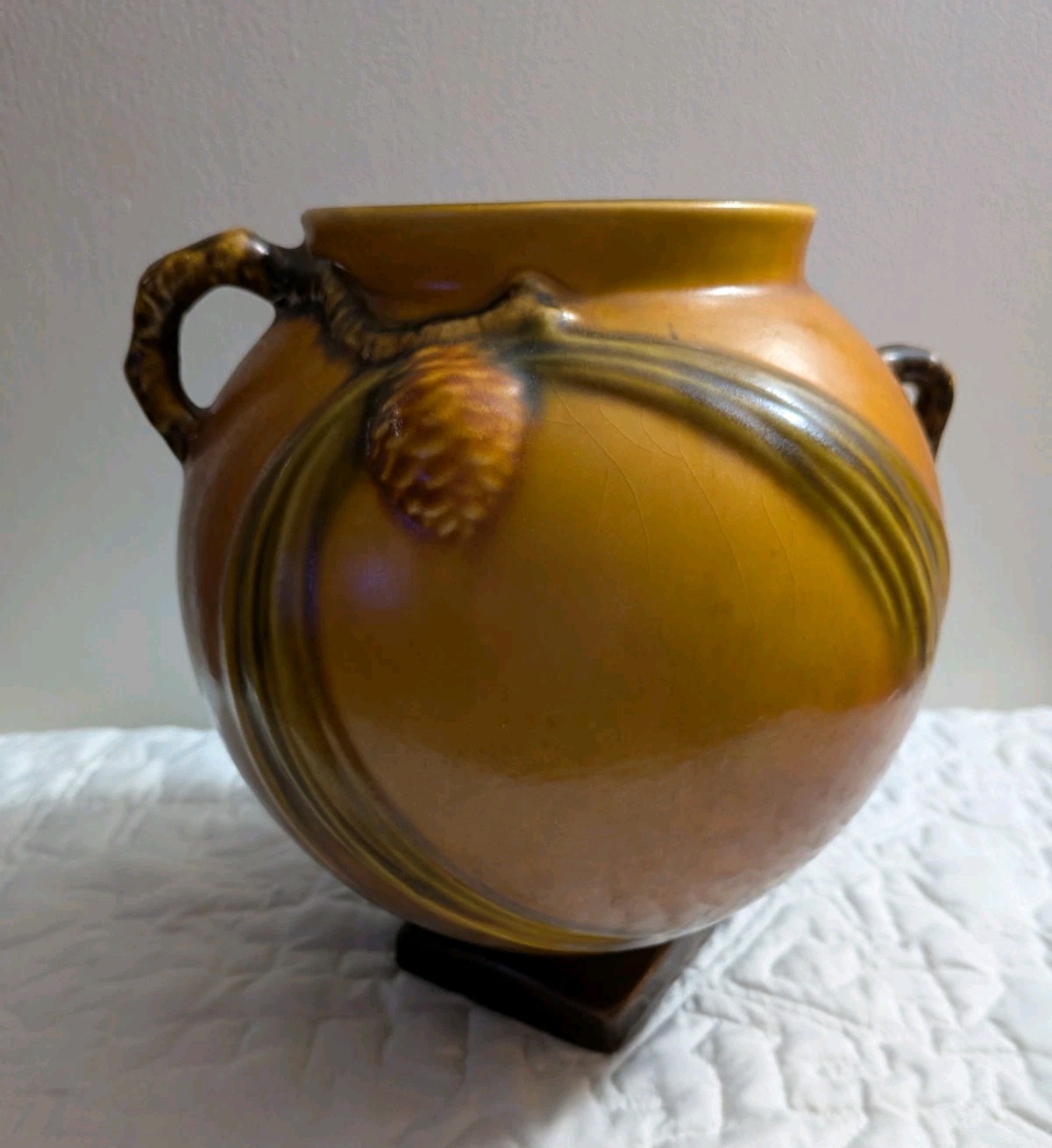 RARE “EARLY” ROSEVILLE PINECONE POTTERY FLOWER PLANT BOWL VASE