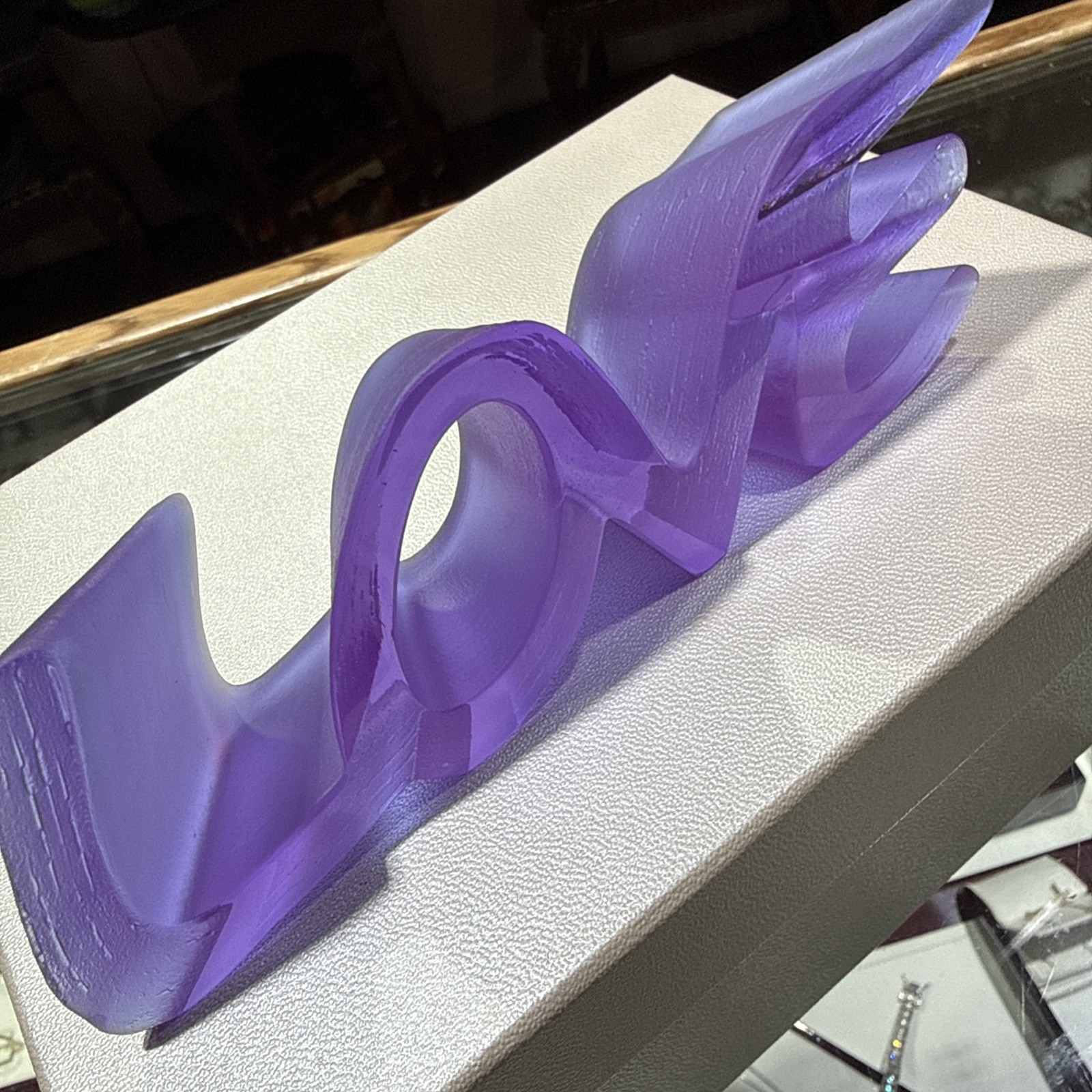 DAUM CRYSTAL TRUE LOVE ULTRAVIOLET FIGURINE Valentines Gift
