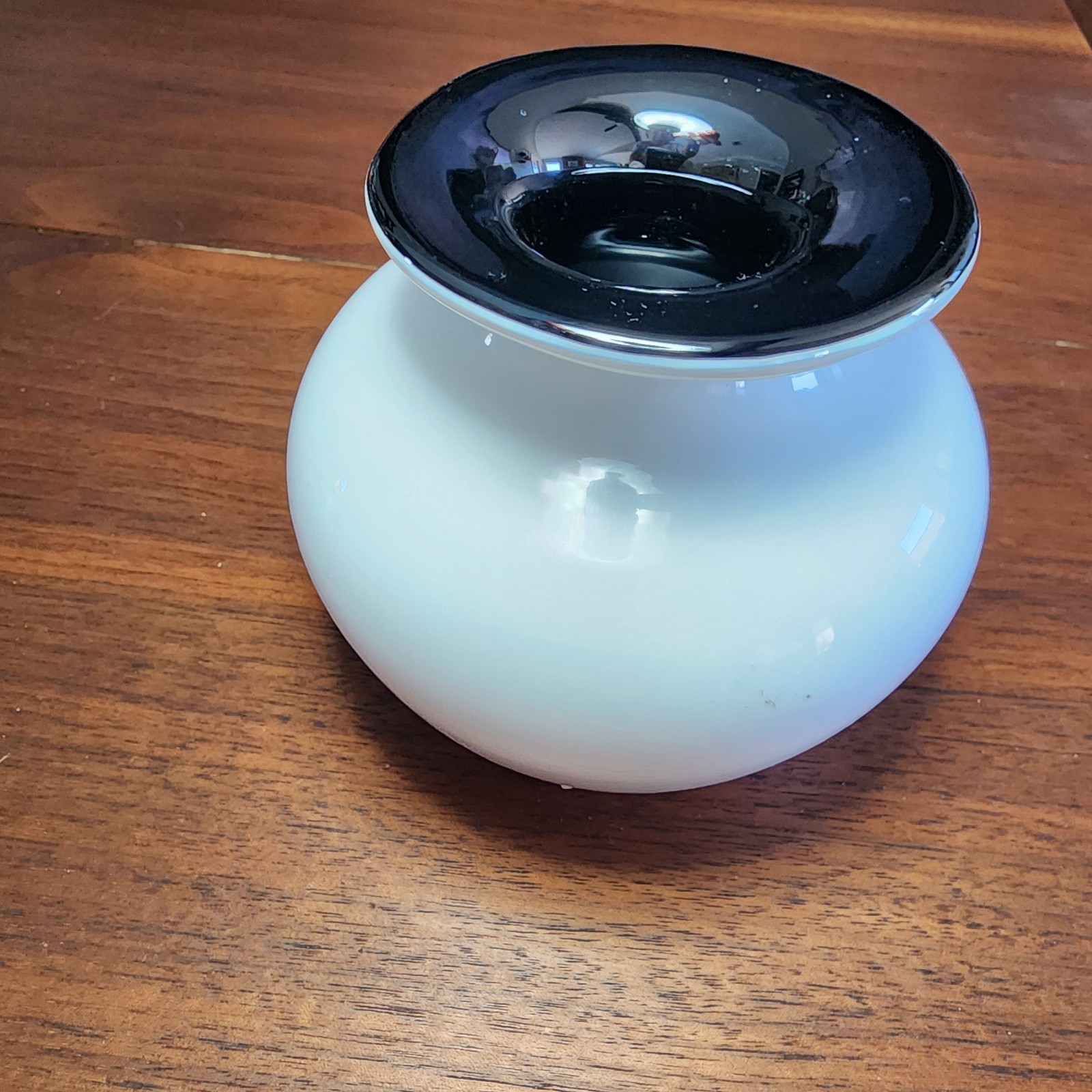 Jerzy Sluczan-Orkusz, Tarnowiec, Butli Art Glass Vase 1980s Black White, Poland