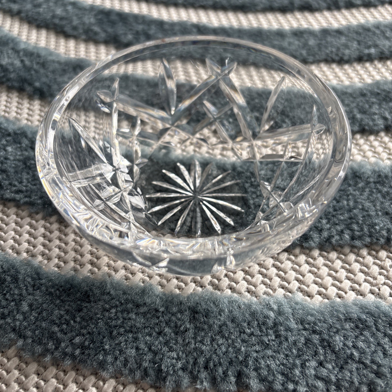 Waterford Crystal Lismore 4″ Round Nut Candy Bowl Trinket Dish Signed Ireland