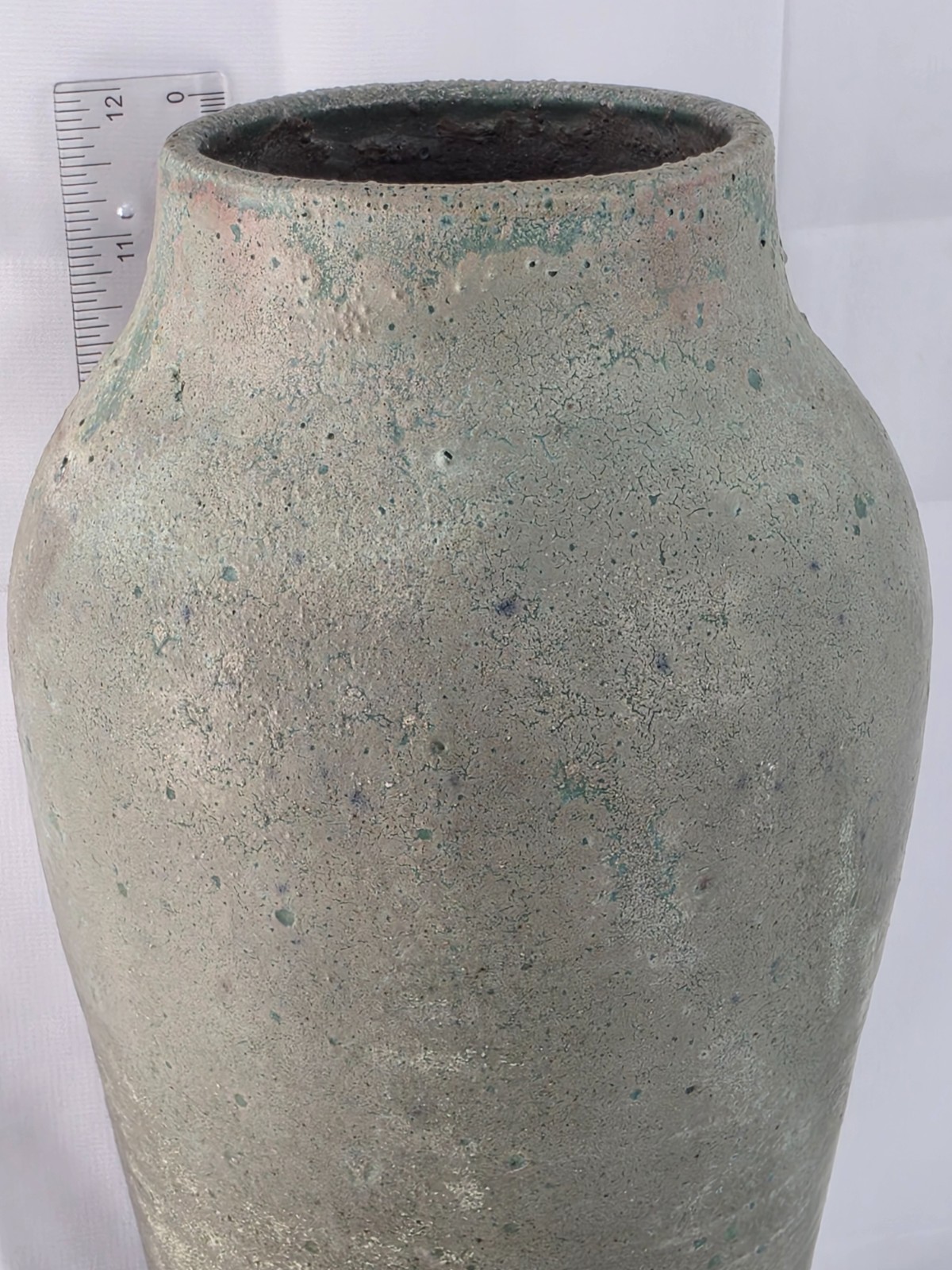 Indianapolis Debra Manfree Raku Art Hand Thrown Pottery Pink Blue Grey 12″ Vase