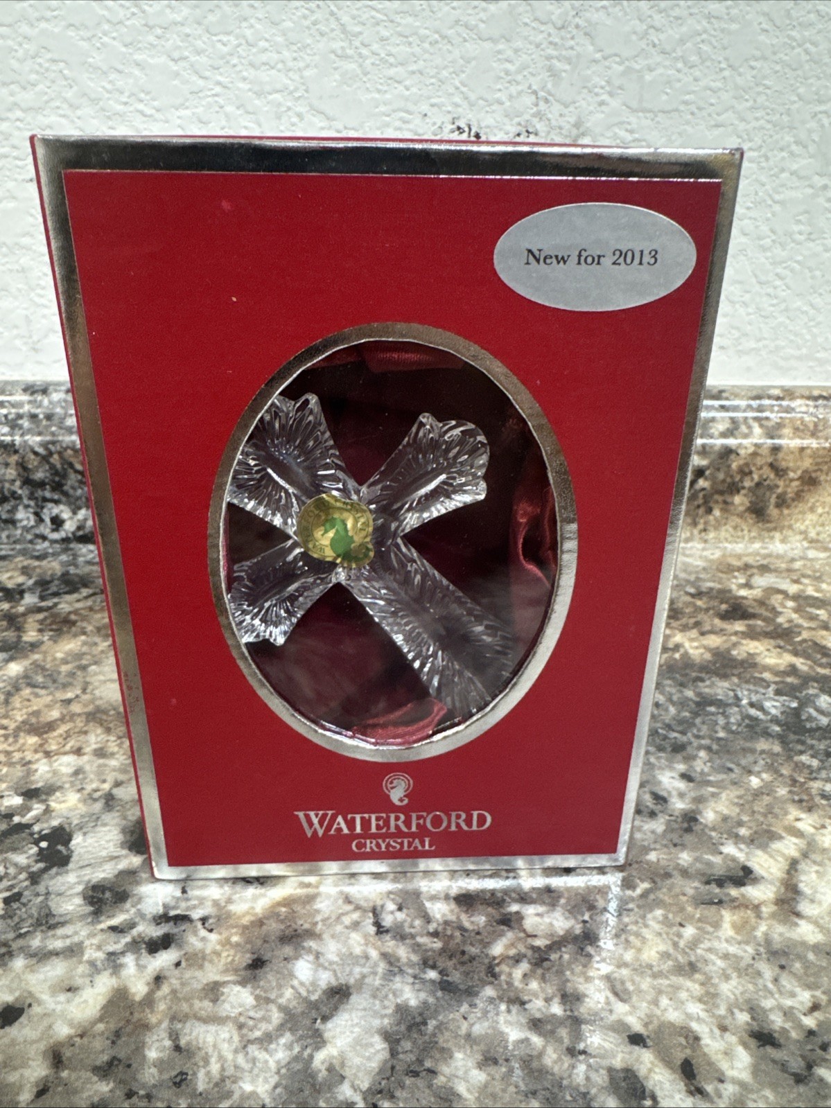 Waterford Crystal 2013 Annual Cross Ornament with Enhancer NEW in Box 160057