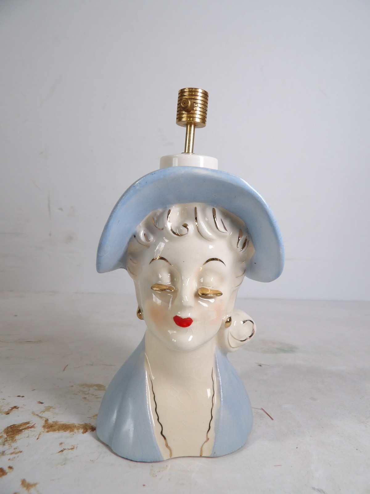 Irice 5 Inch Lady In Blue Perfume Atomizer Head Vase