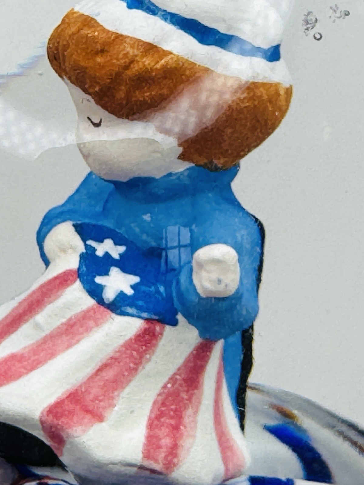 VTG 1776-1976 Maude & Bob St.Clair Betsy Ross American Flag Paperweight Sulphide