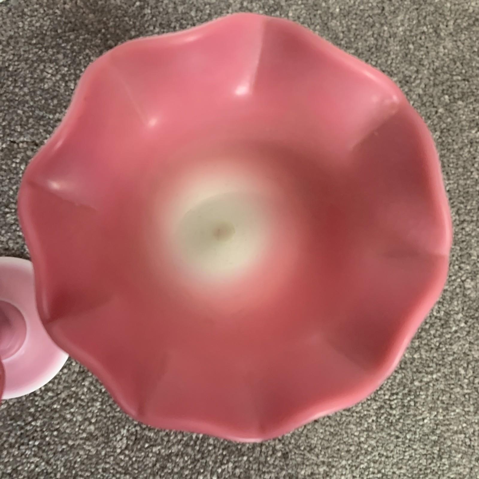 Vintage Pair Peach Blow Gundersen ~ Pairpoint Art Glass Horn Of Plenty Vases