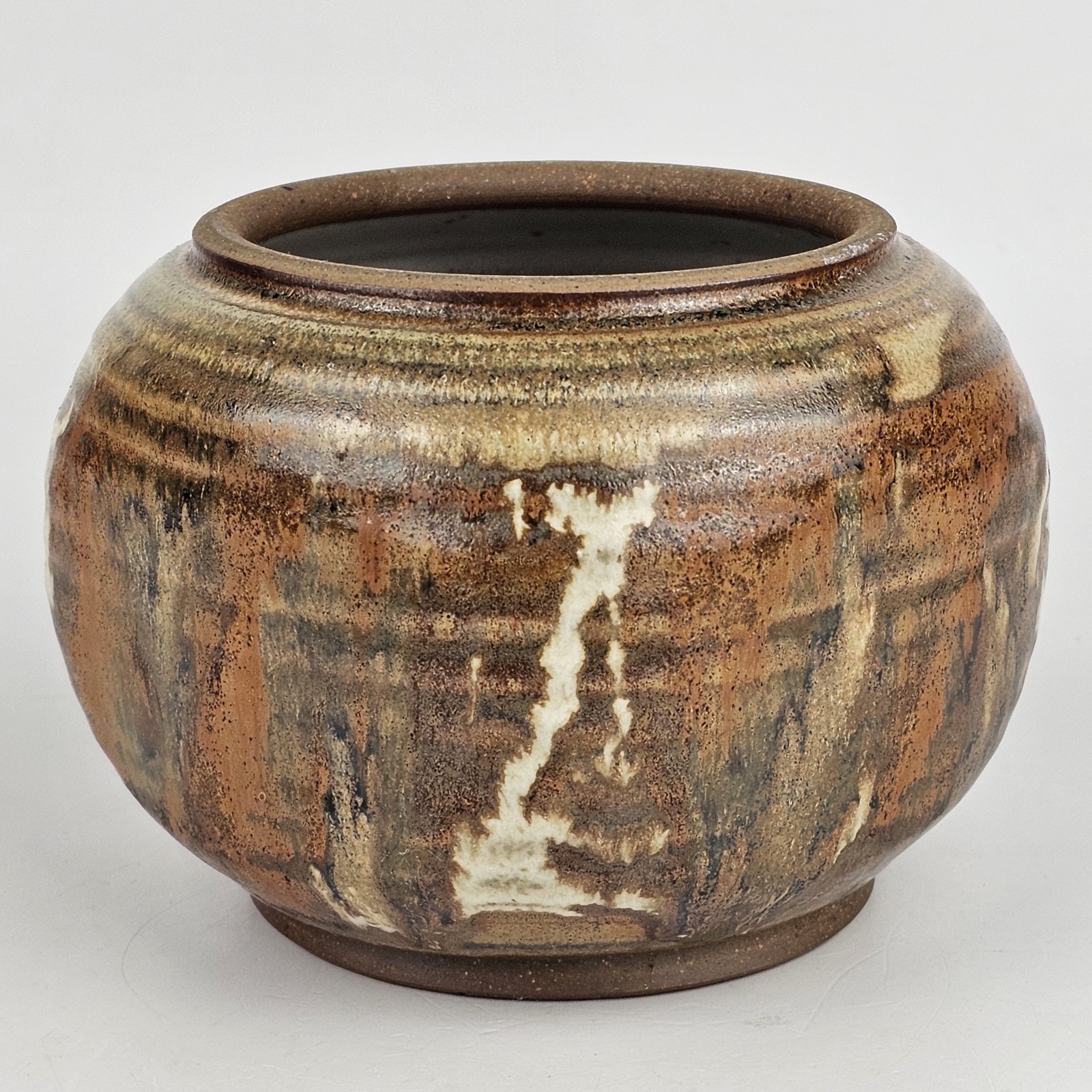 Vintage Don Salisbury Signed PNW Studio Art Pottery Abstract Drip Glaze Vase