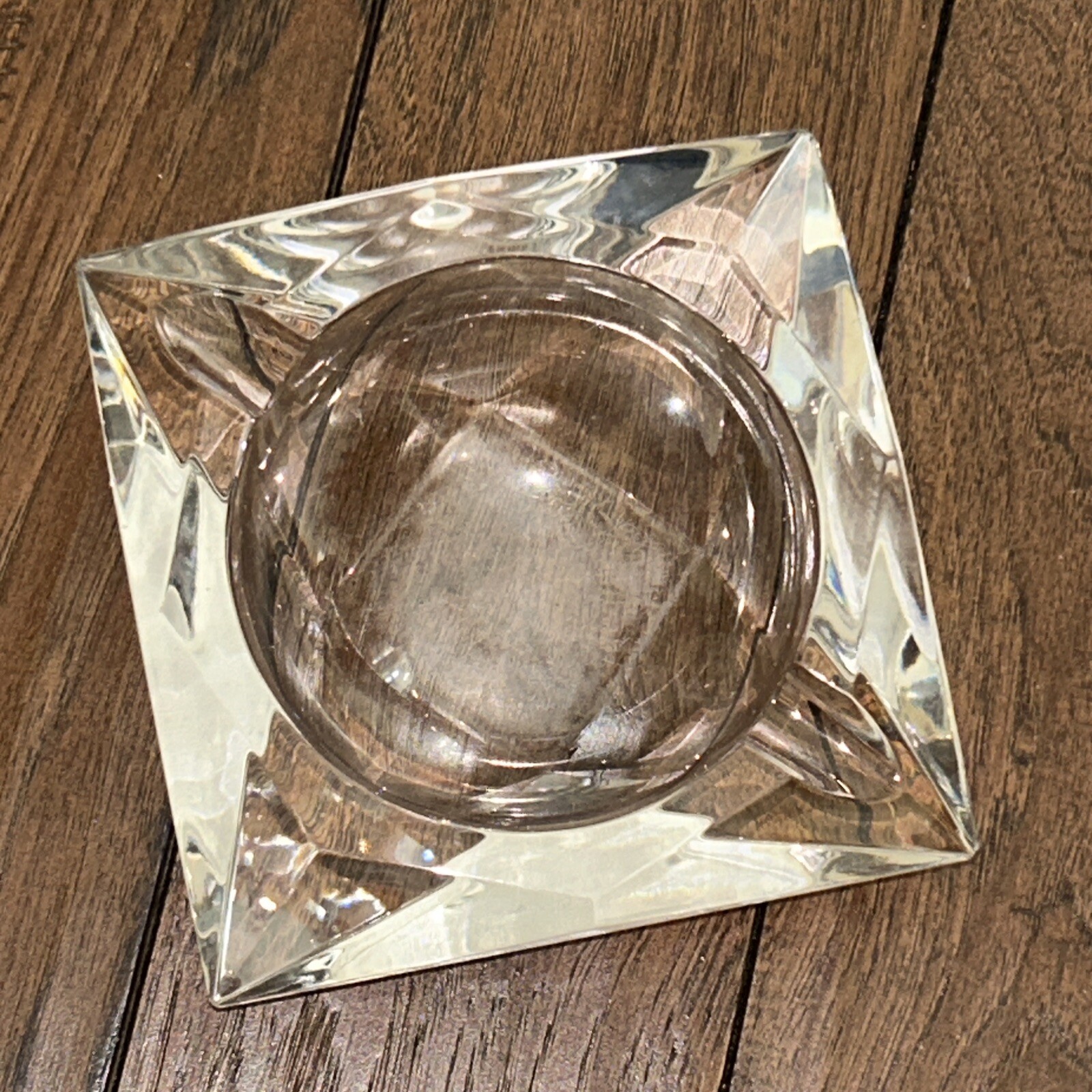 Gorgeous Val St Lambert Crystal Faceted Ashtray Free Shipping