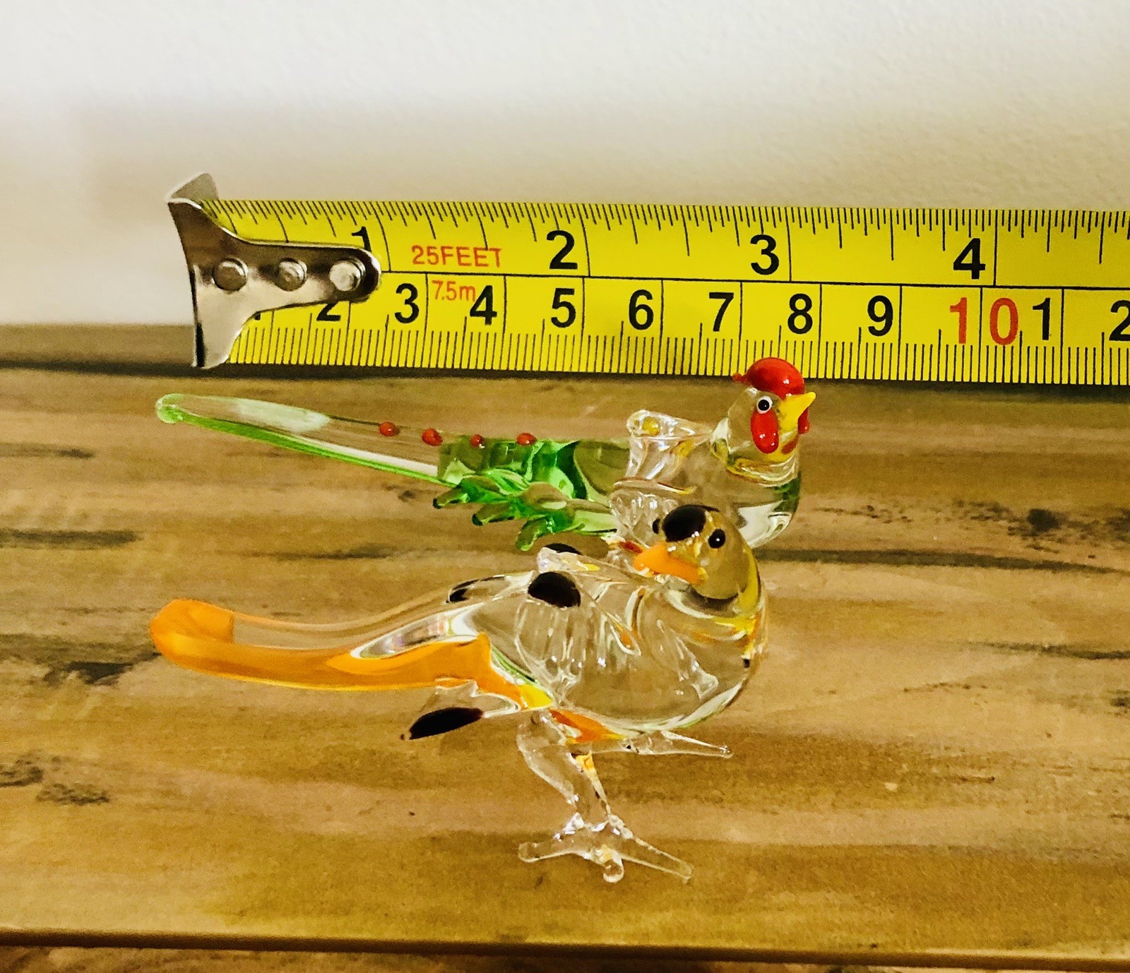 Vintage Hand -Blown Glass Miniature Bird Figurines Lot of 2