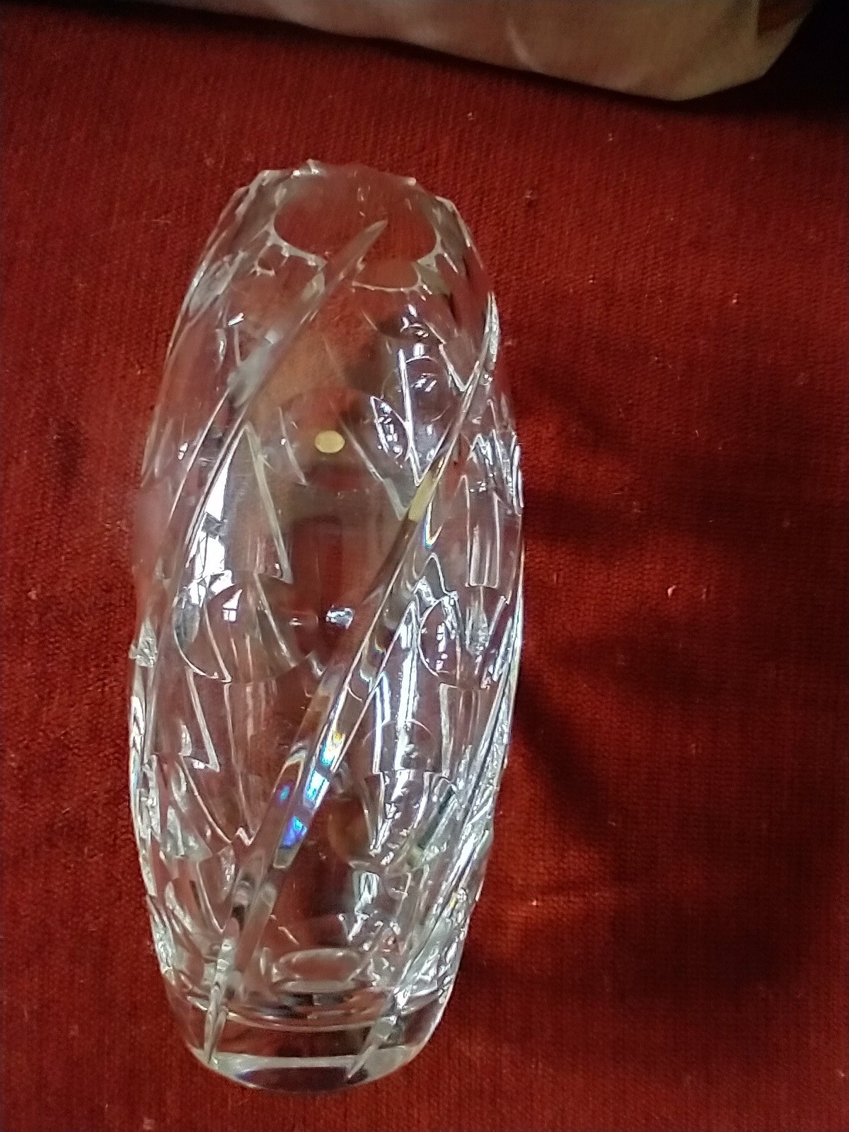 Heavy HOYA Japan Glass Crystal VASE Deco Style Gorgeous 7 Inches Tall