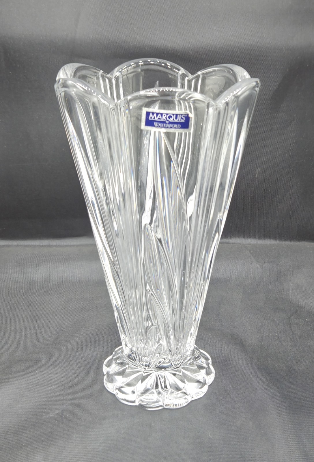 Vintage Waterford Marquis Feastivale Cut Crystal Footed Vase Germany 8″ Tall