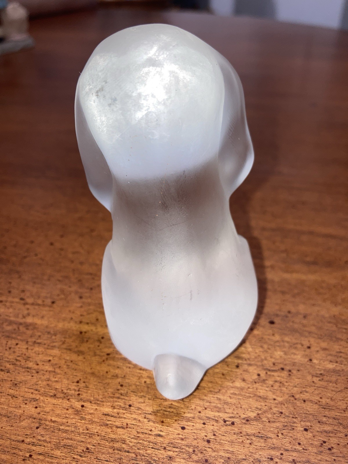 Frosted Clear Glass Dog Figurine Decorative Collectible