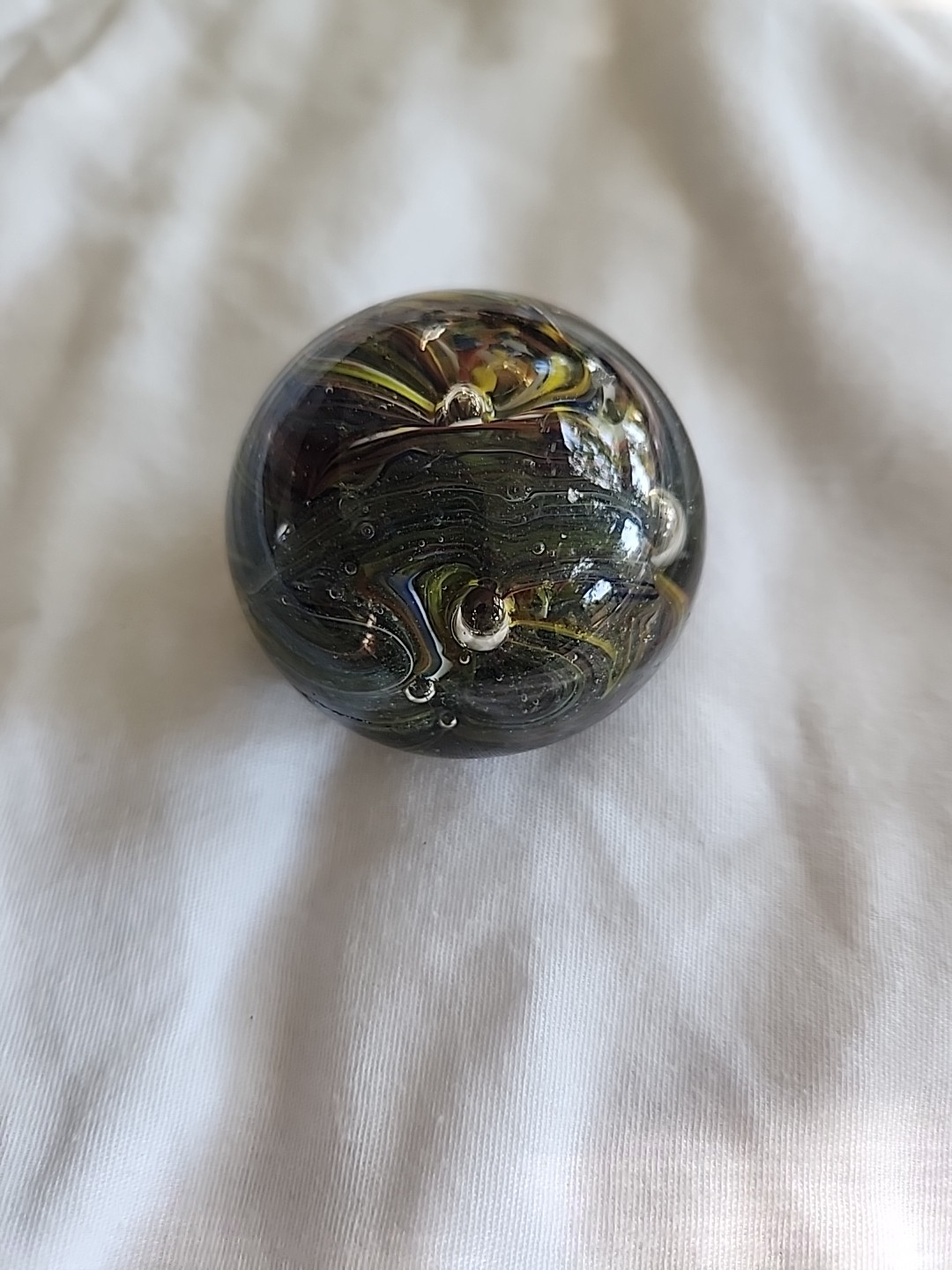 Vintage Paperweight, 2 1/4 Inch Diameter,
