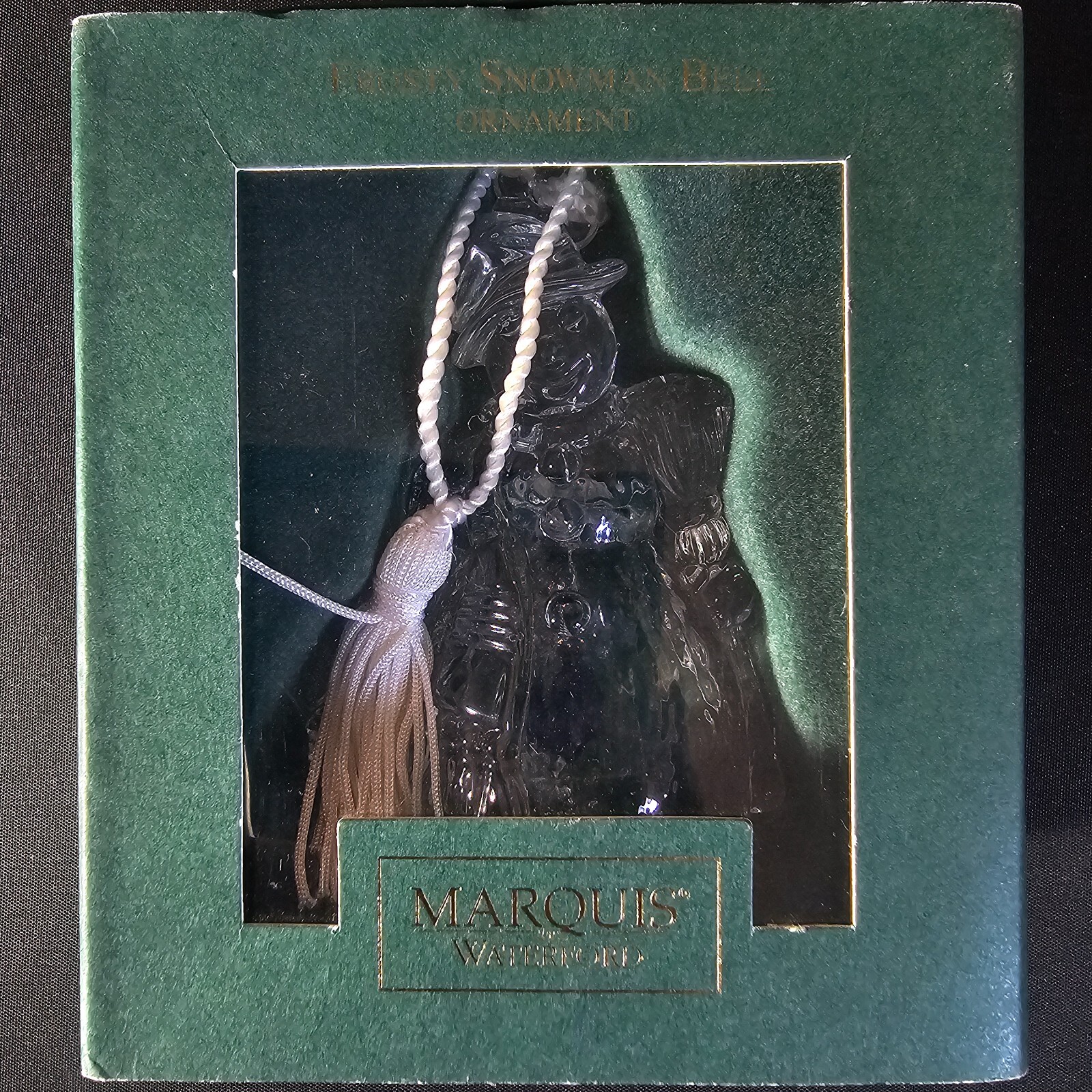 WATERFORD Marquis SNOWMAN BELL ORNAMENT, 3 3/4″, Christmas, Germany, 2000, NIB