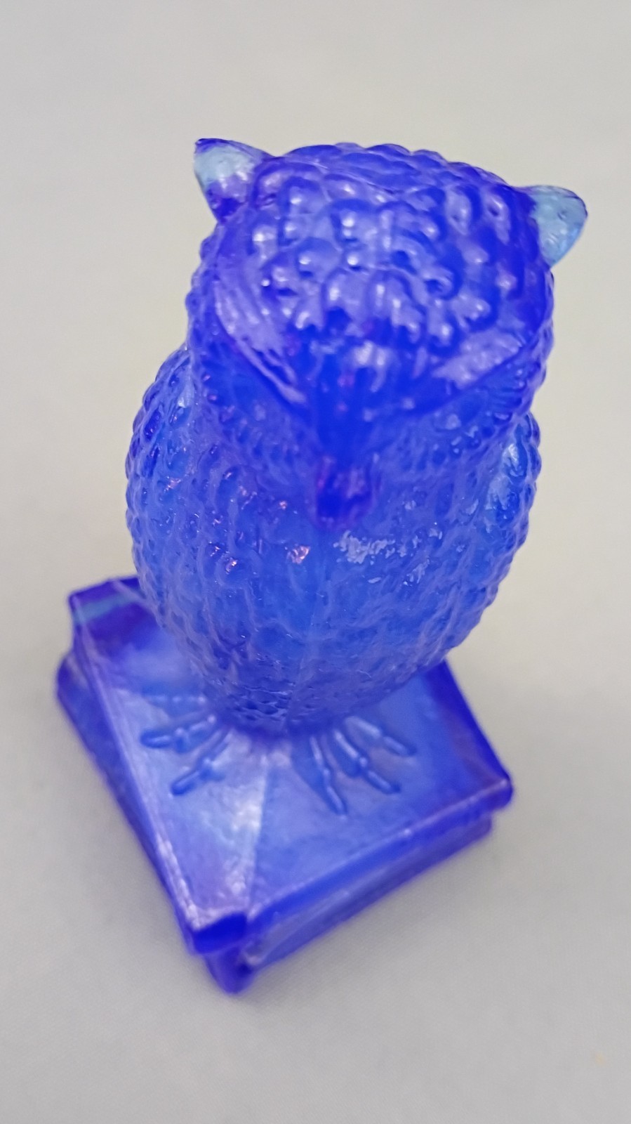 Vintage Degenhart Glass Cobalt Dark Blue Owl On Books Figurine 1967-1978