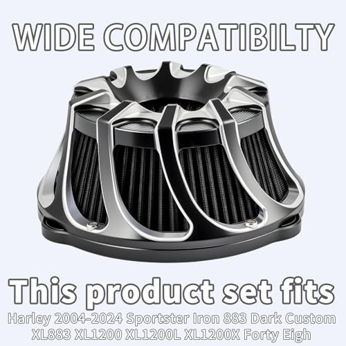2Pc Air Cleaner Intake Filter Kit for Harley Sportster Iron – Sportster 04-24