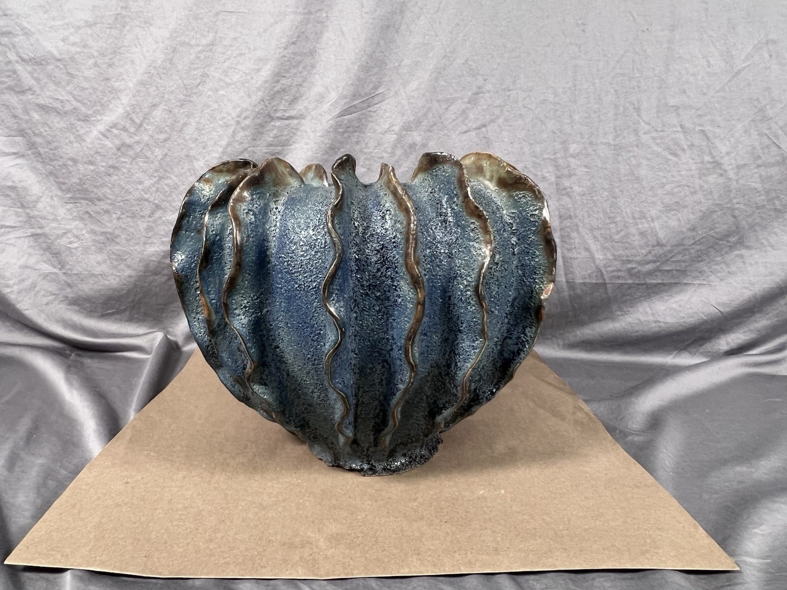 Des Pots Blue Glaze Vintage Netherlands Pottery Coral Style Planter Stonewear