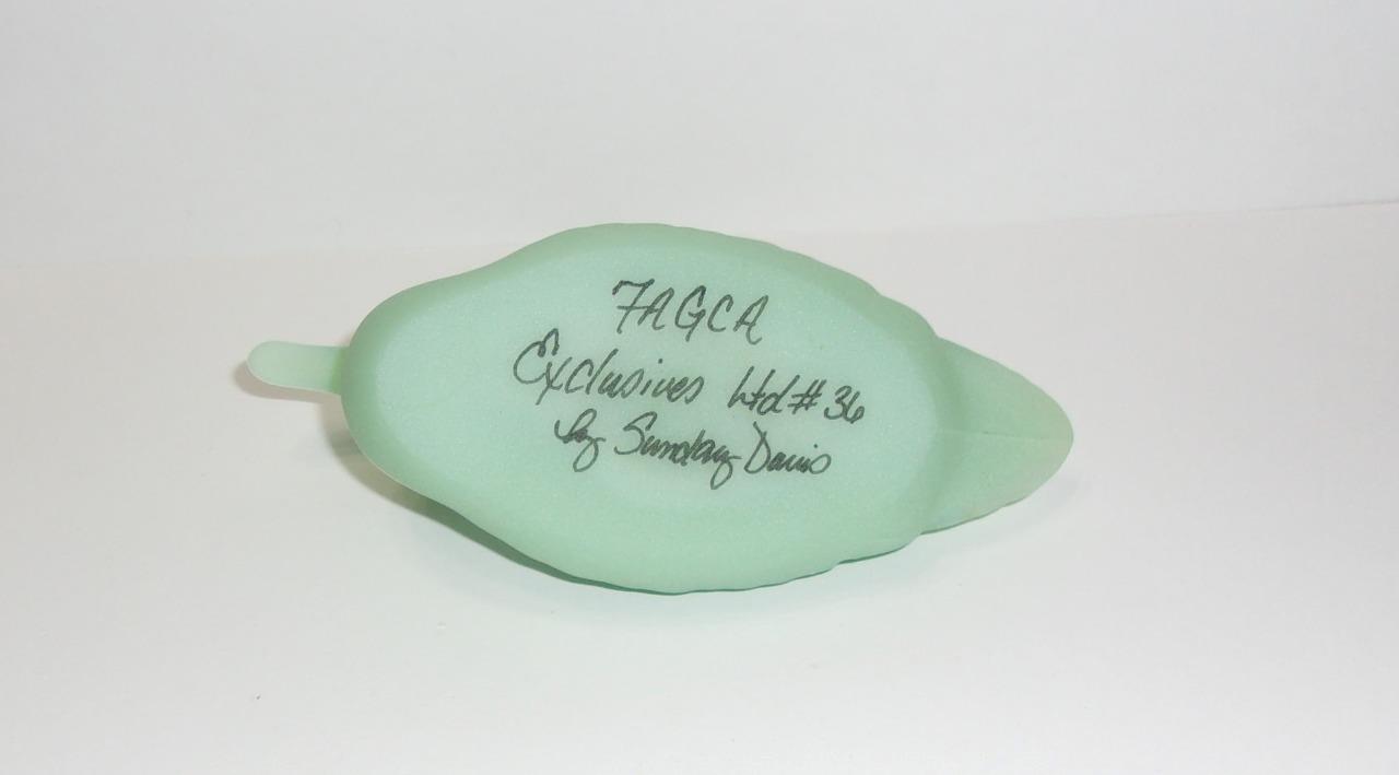 Fenton Glass Jadeite Jade Frog Lily Pad Mallard Duck Figurine FAGCA Ltd Ed 36
